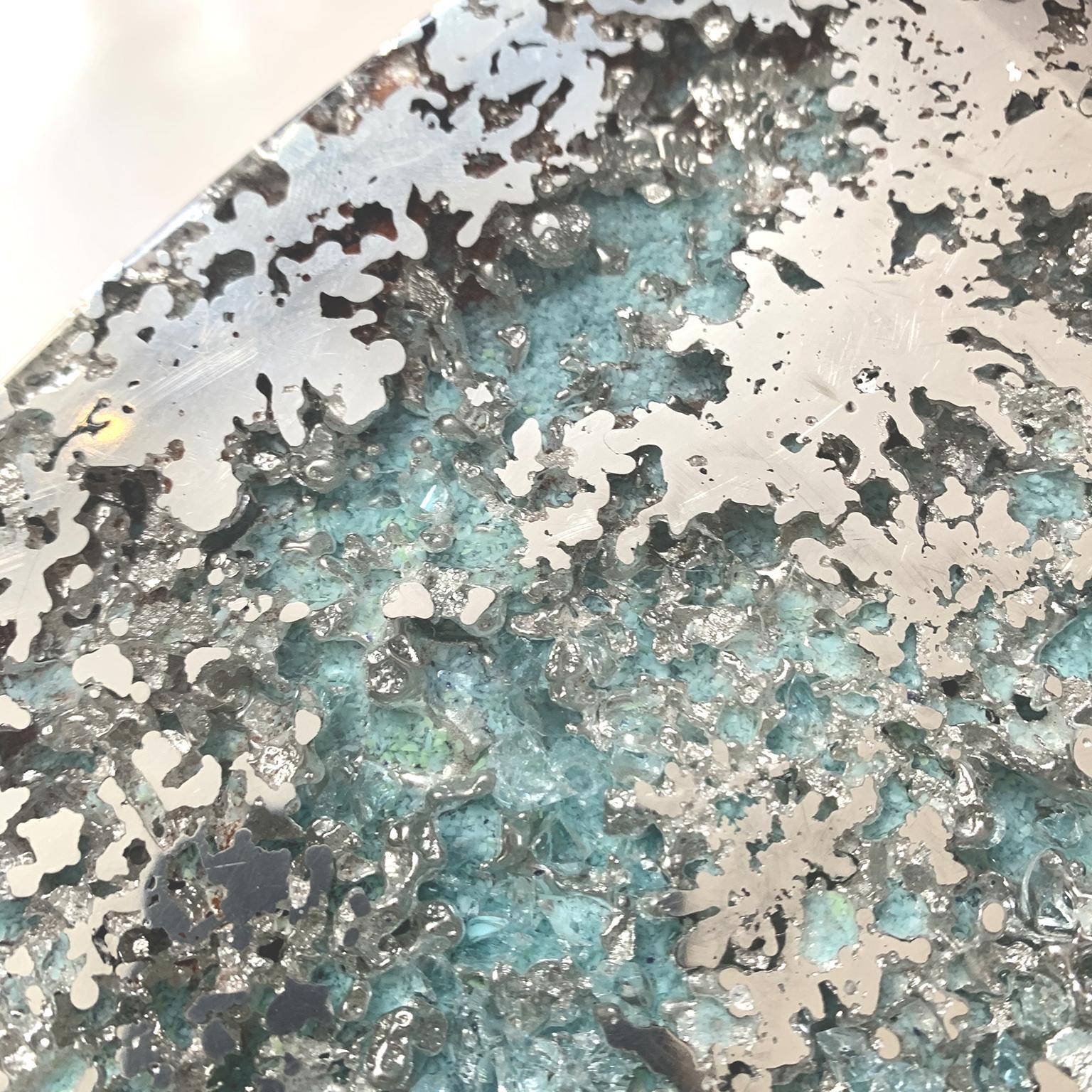 21. Jahrhundert - Konsolenbrückenbeine blau - Zinnglas Bronze Xavier Lavergne  im Angebot 4