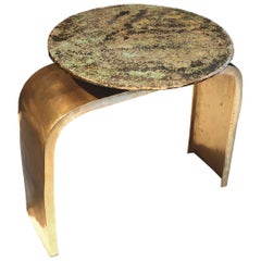 21 st Century - Console Bridge legs green - Pewter Glass Bronze Xavier Lavergne