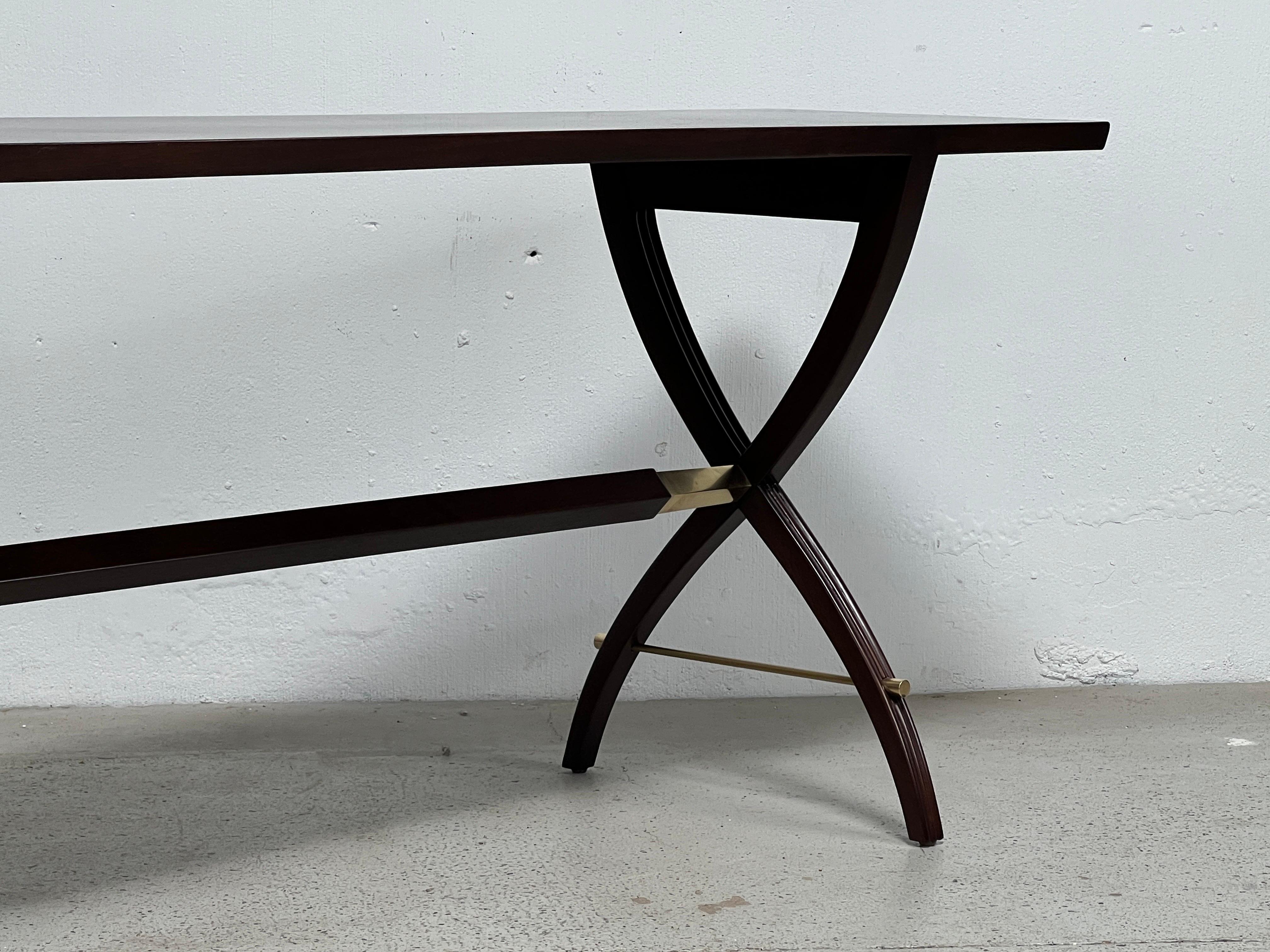 Mesa consola de Edward Wormley para Dunbar mediados del siglo XX en venta