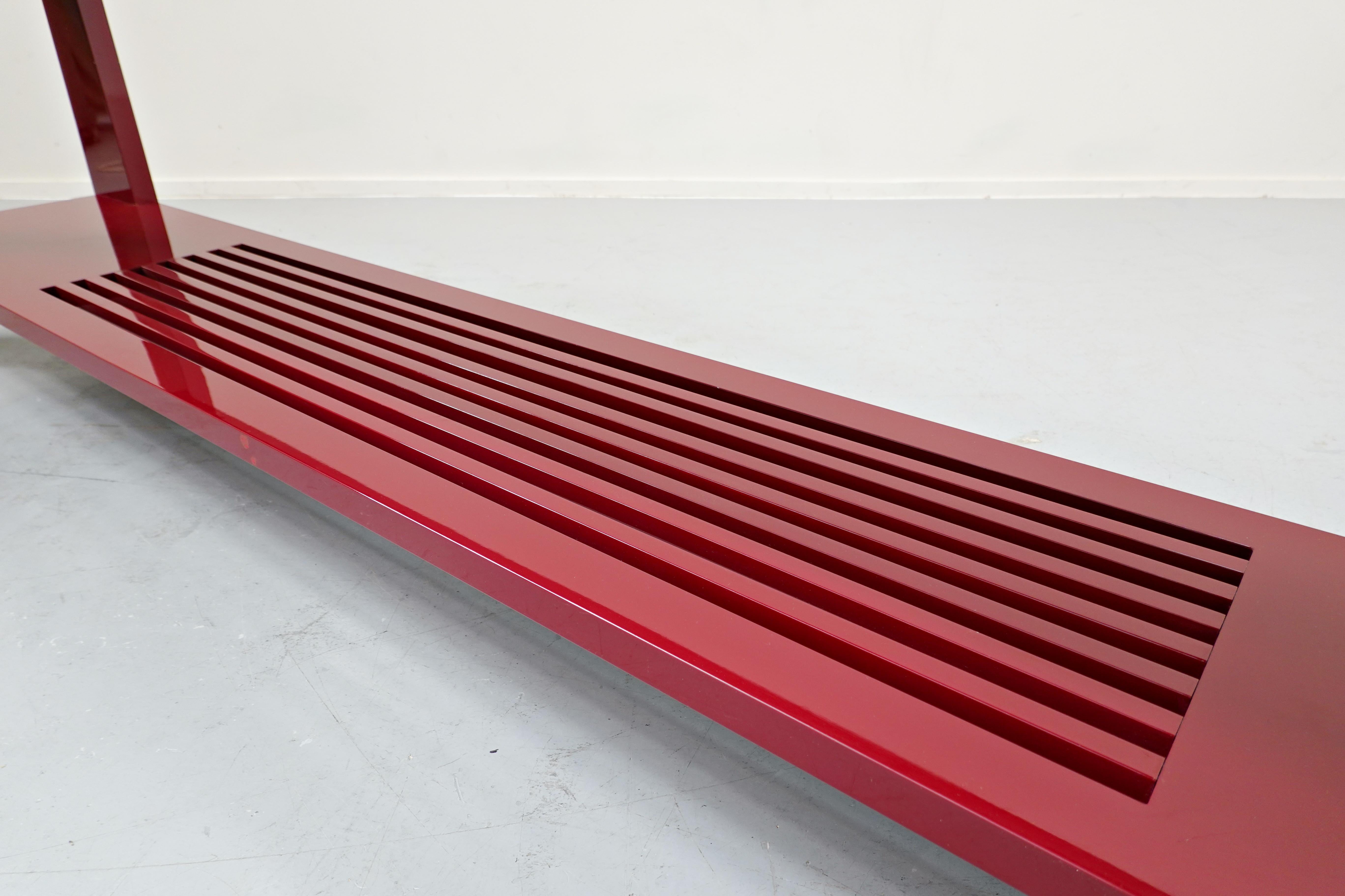 Red Console Table by Emiel Veranneman, 1980s In Good Condition For Sale In Brussels, BE