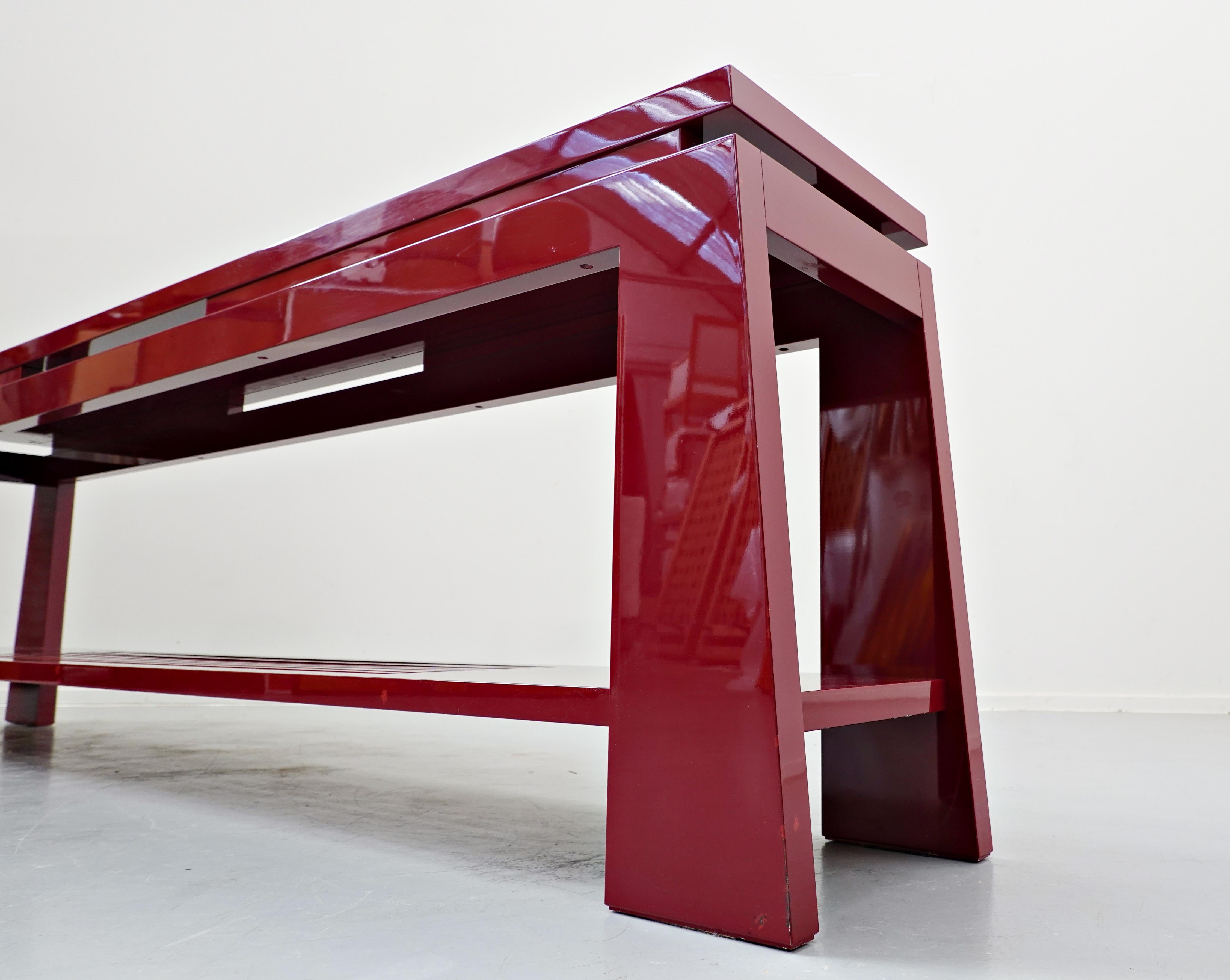 Late 20th Century Red Console Table by Emiel Veranneman, 1980s For Sale