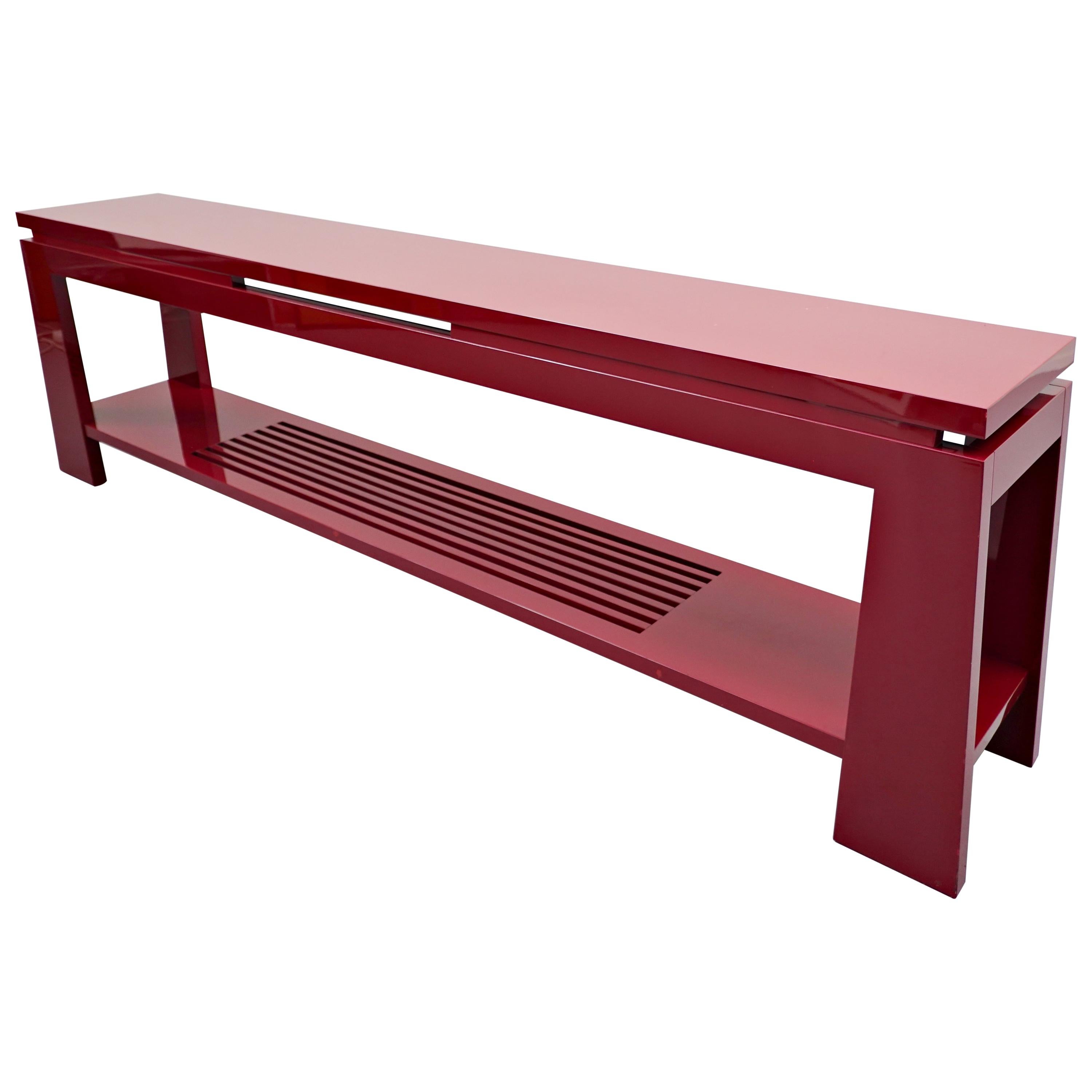 Red Console Table by Emiel Veranneman, 1980s For Sale