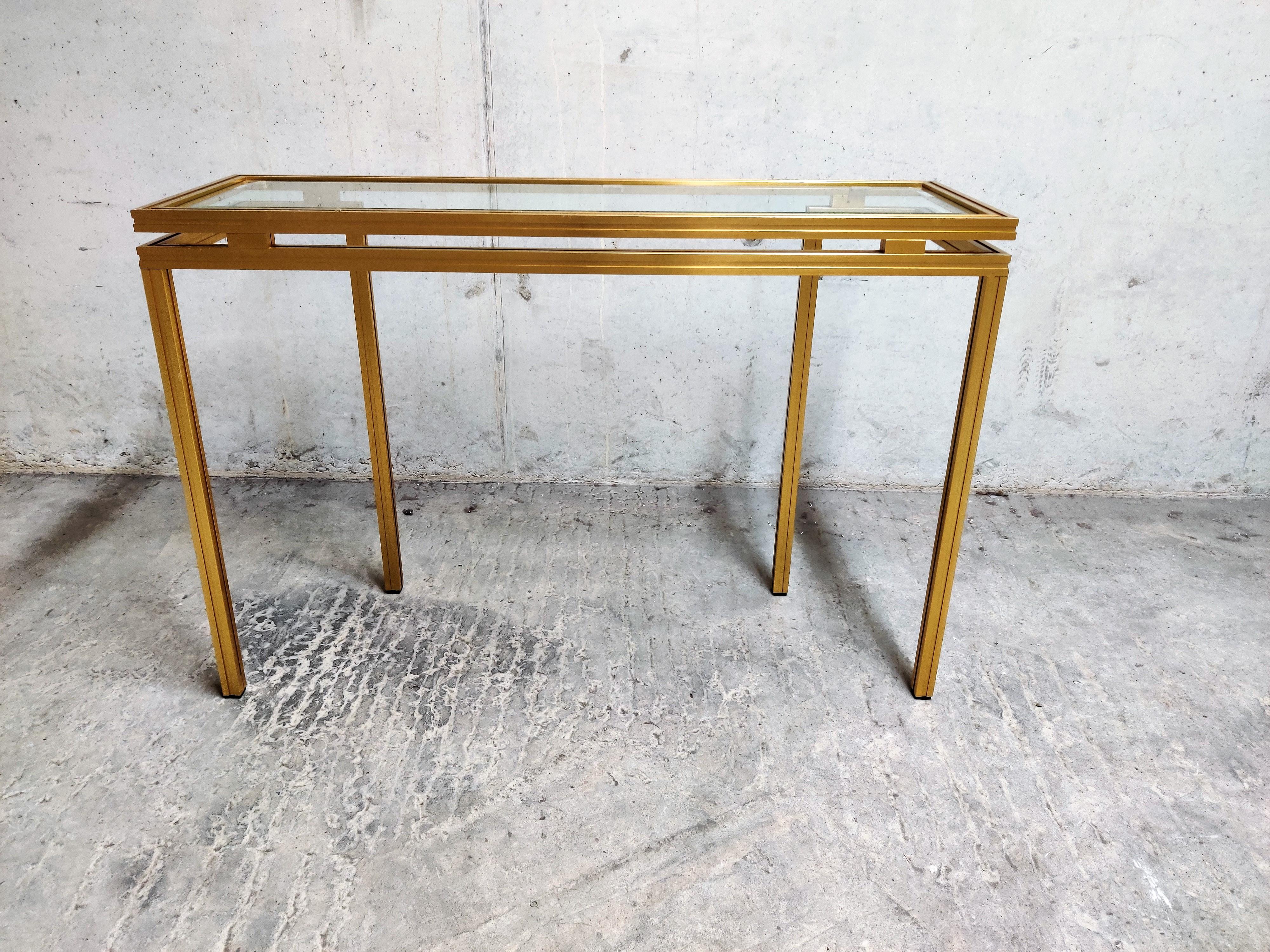 Beveled Console table by Pierre Vandel, 1980s