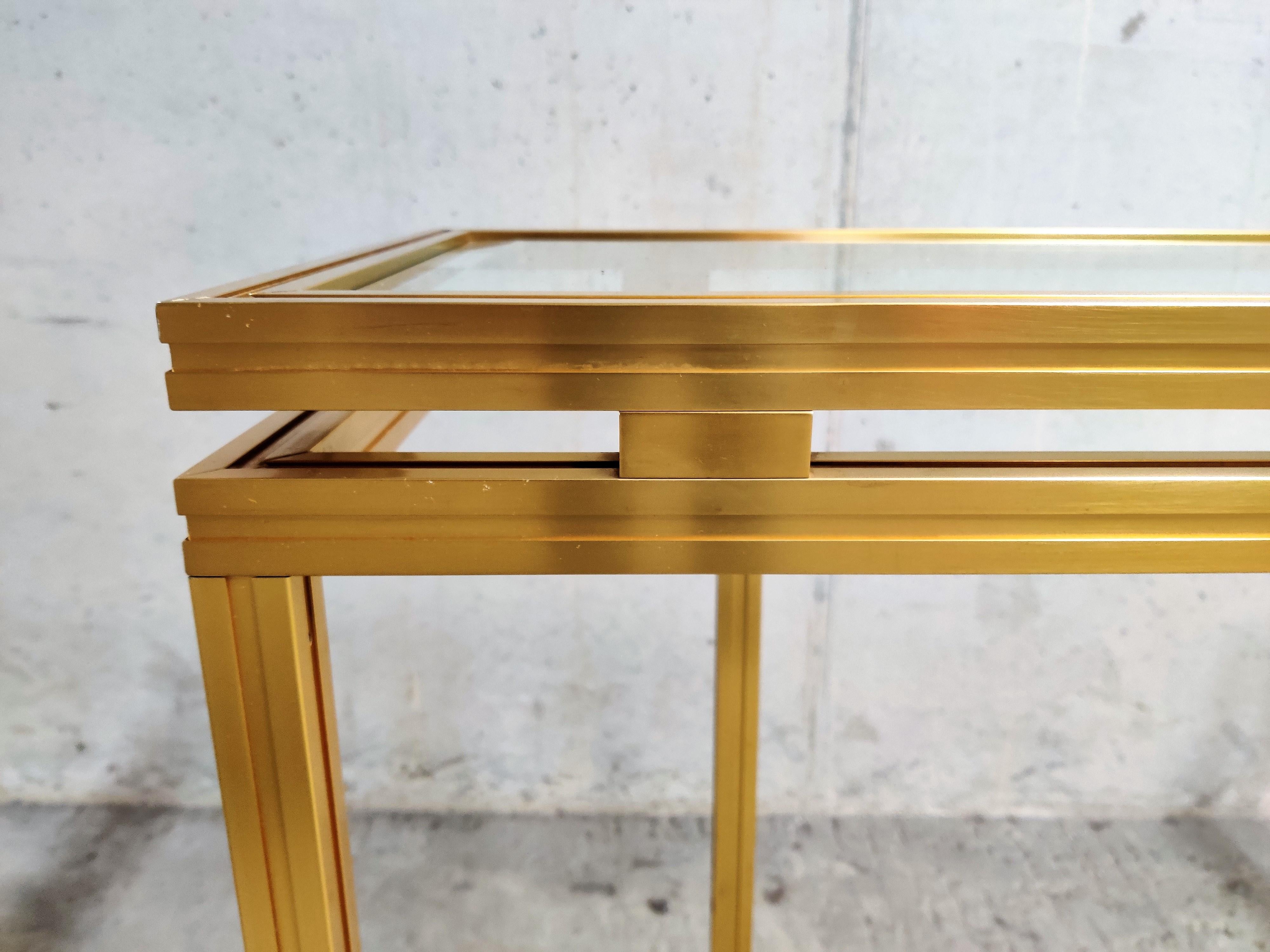 Glass Console table by Pierre Vandel, 1980s