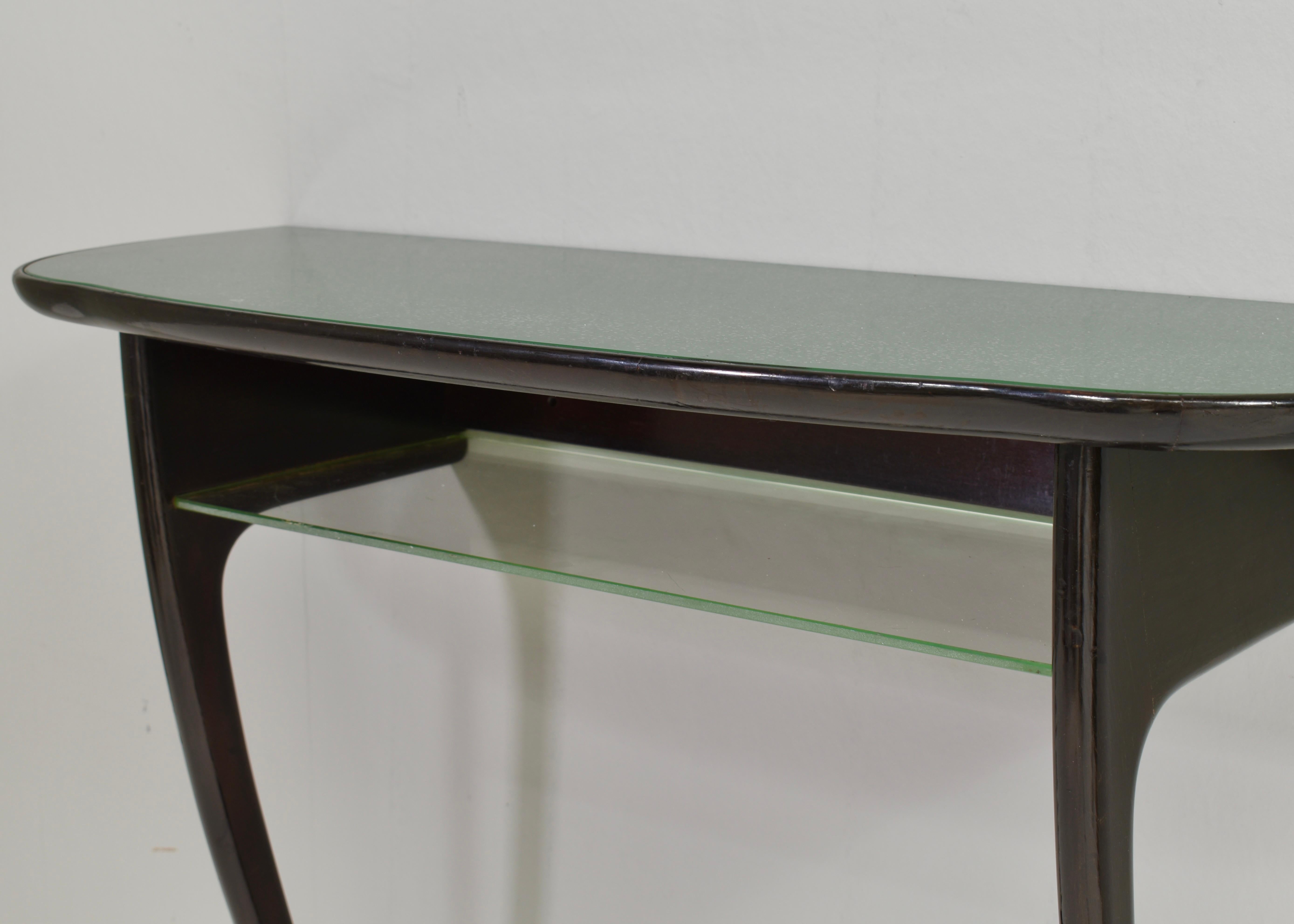 Konsolentisch von oder im Stil von Ico Parisi aus Ebenholz und Glas - Italien, 1950er Jahre im Angebot 5