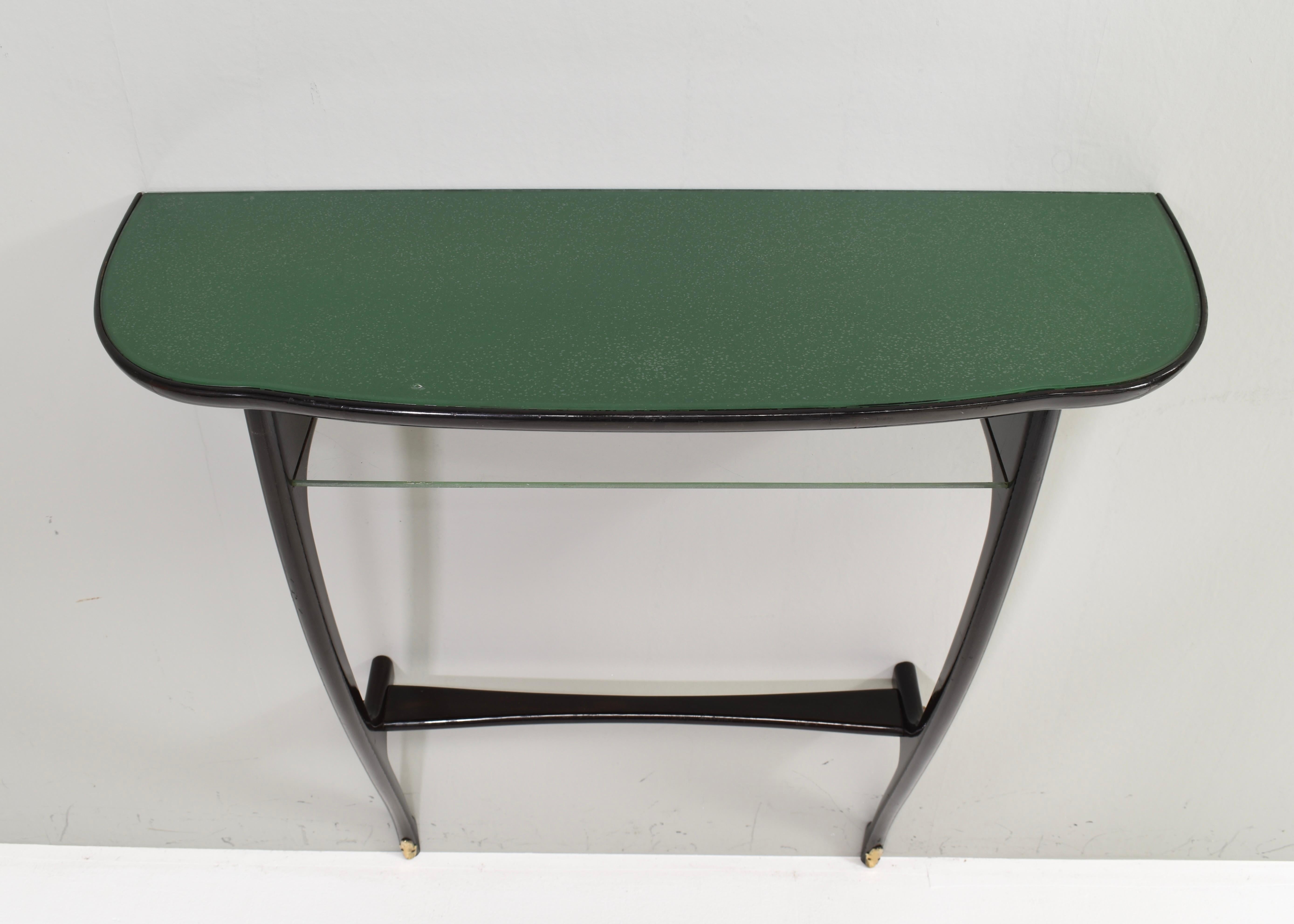 Konsolentisch von oder im Stil von Ico Parisi aus Ebenholz und Glas - Italien, 1950er Jahre im Angebot 1