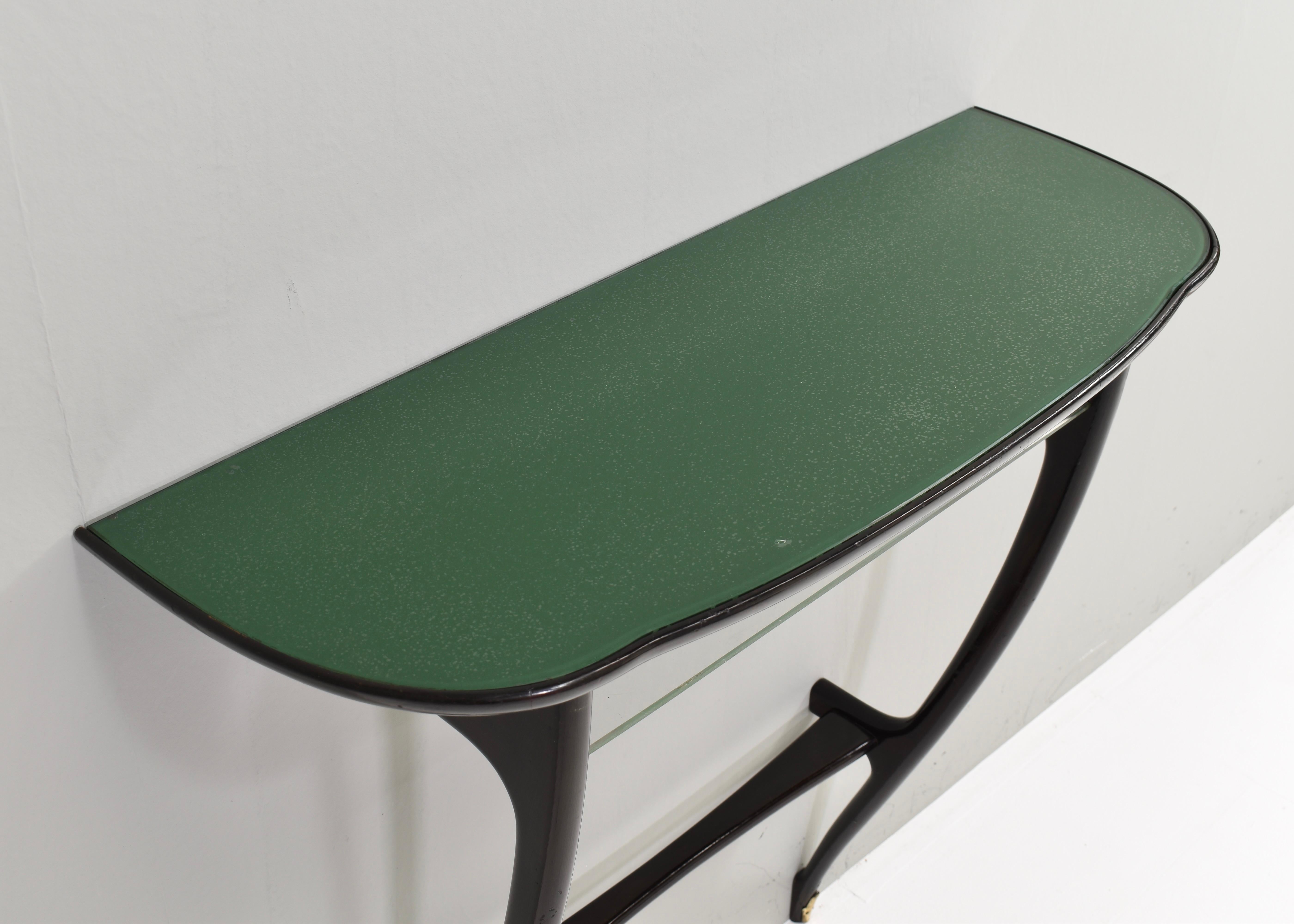 Konsolentisch von oder im Stil von Ico Parisi aus Ebenholz und Glas - Italien, 1950er Jahre im Angebot 2