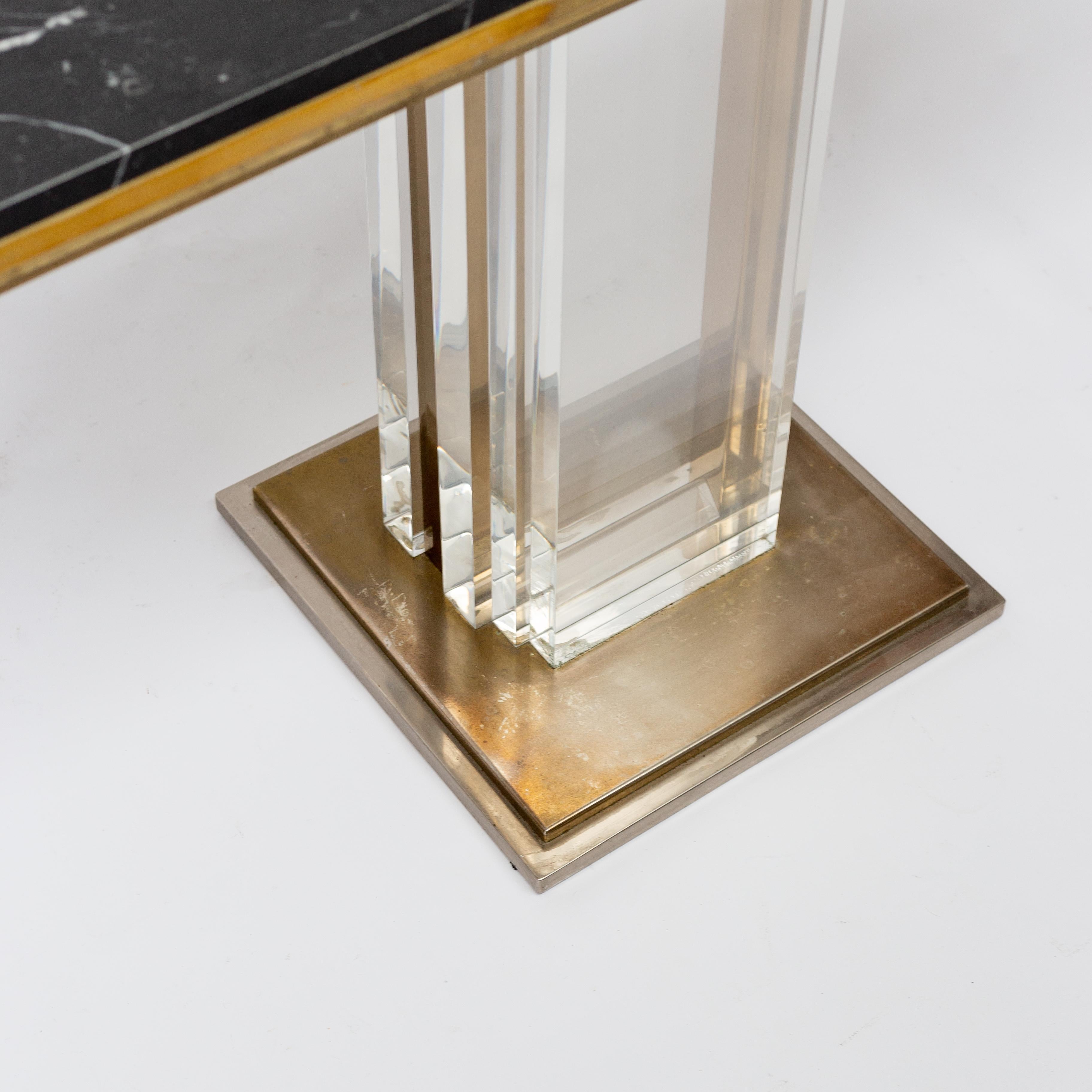 Brass Console Table by Willy Rizzo, Belgium, 1980s