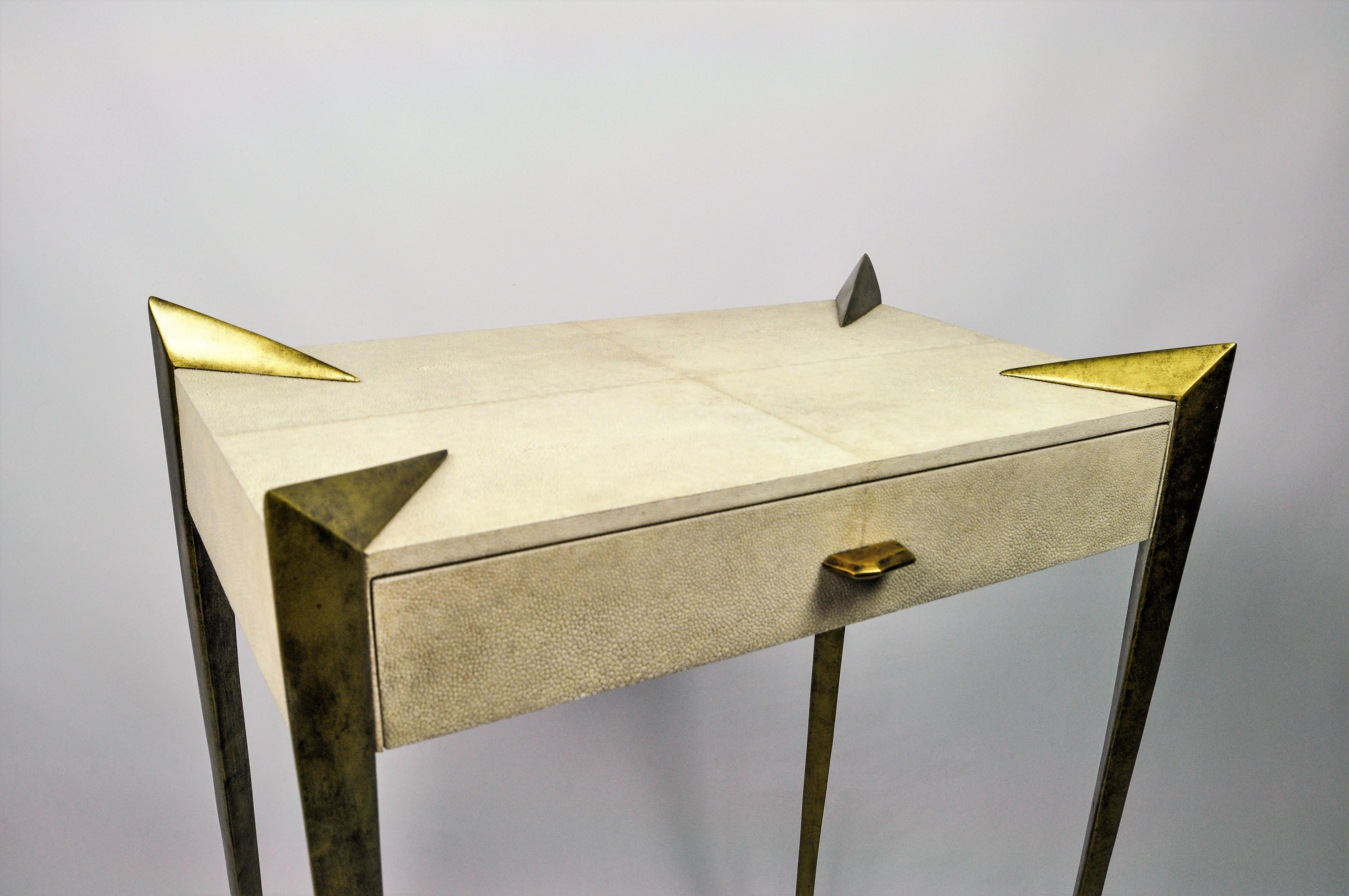 Console Table Circini in Shagreen by Ginger Brown In New Condition For Sale In Bourguebus, FR