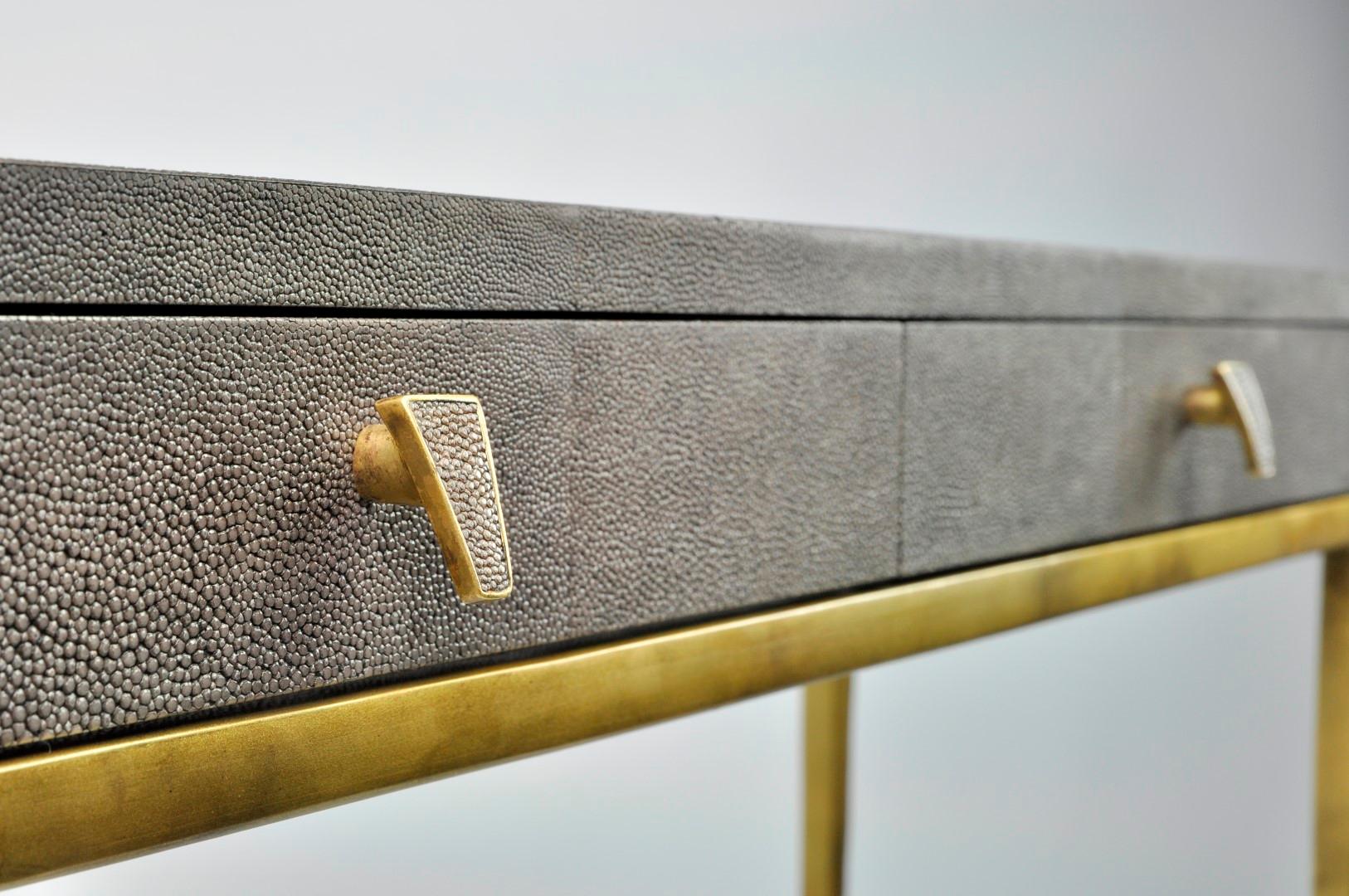 brown and gold console table