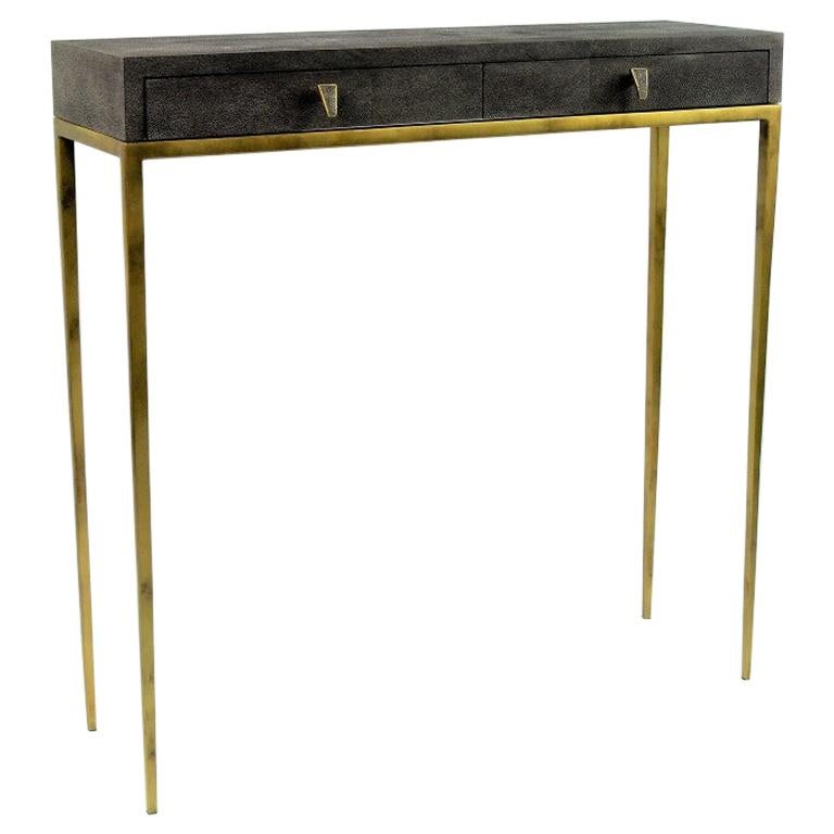 Console Table CS419 '2 drawers' in Shagreen by Ginger Brown For Sale