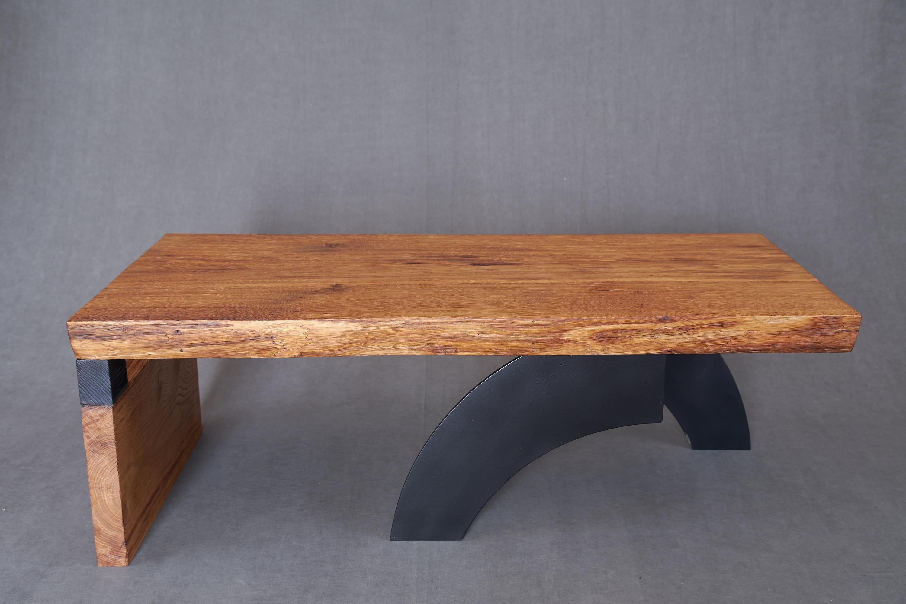 Massive oak Coffee Table, Contemporary Original Design, Logniture For Sale 6