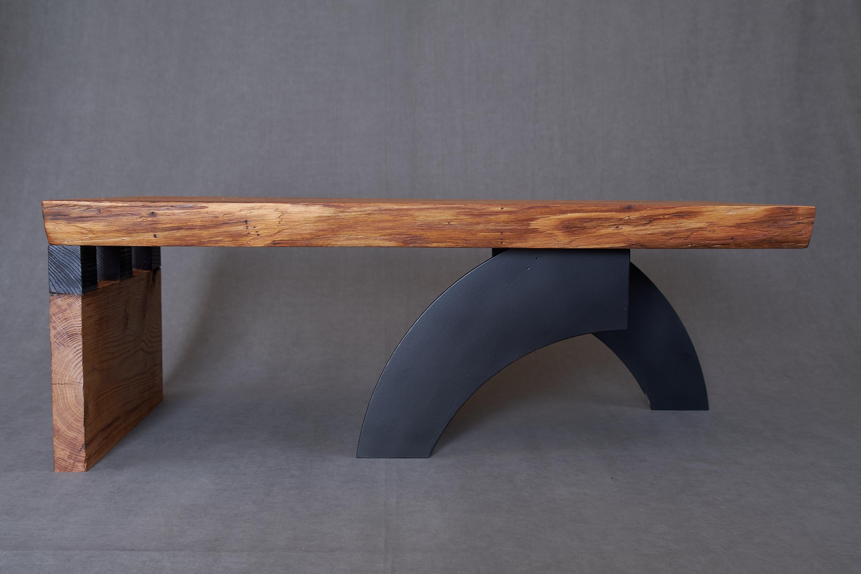 Massive oak Coffee Table, Contemporary Original Design, Logniture For Sale 7
