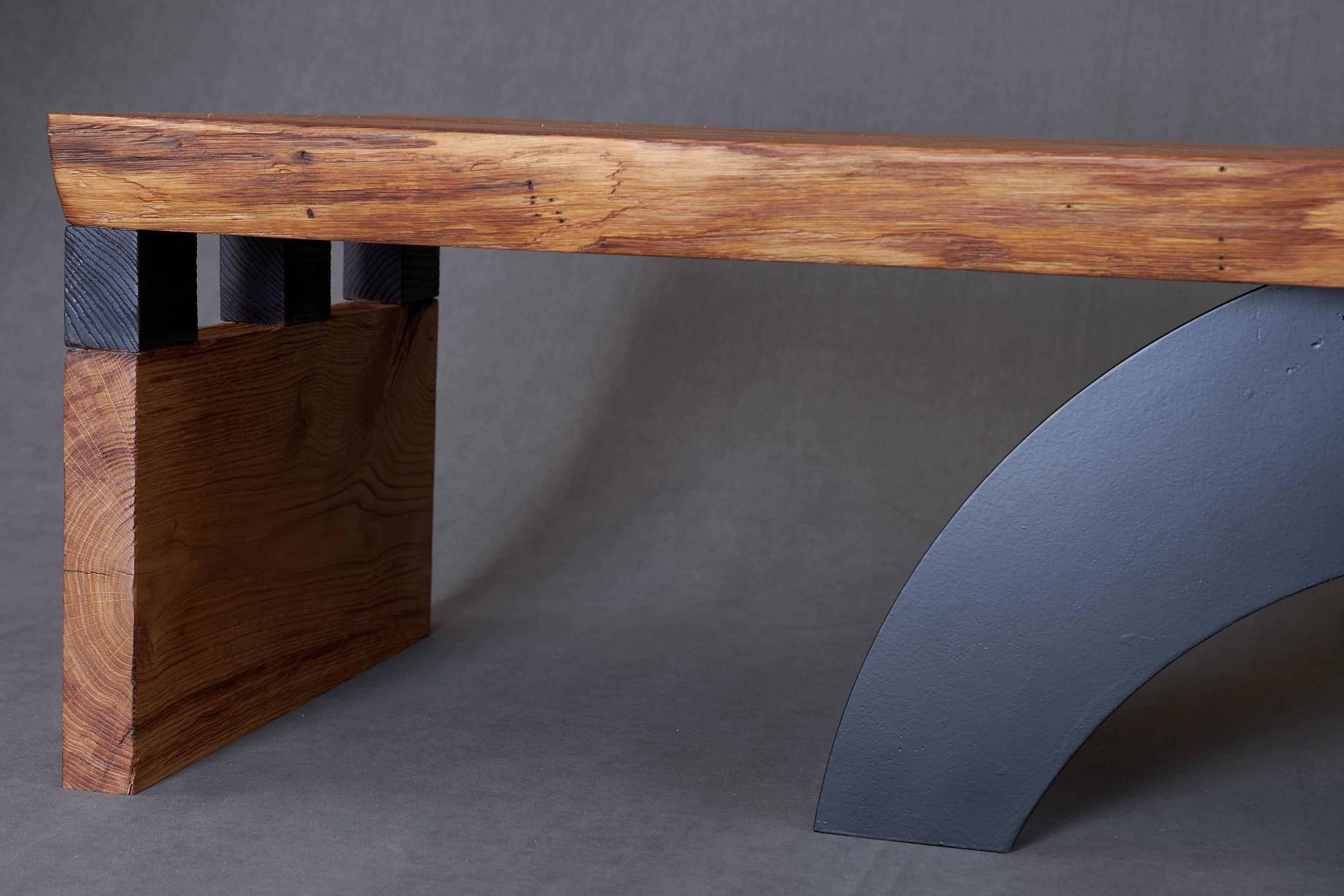 Massive oak Coffee Table, Contemporary Original Design, Logniture For Sale 8