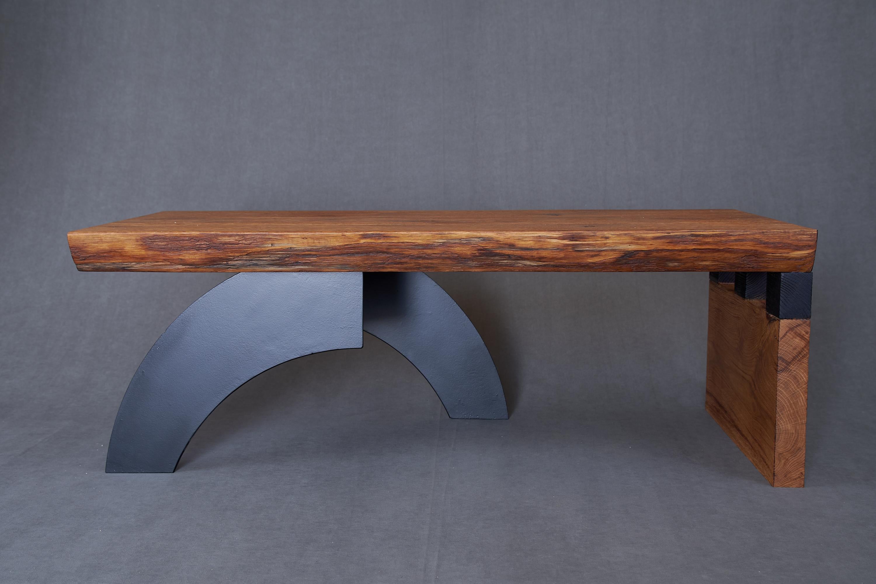 Massive oak Coffee Table, Contemporary Original Design, Logniture For Sale 14
