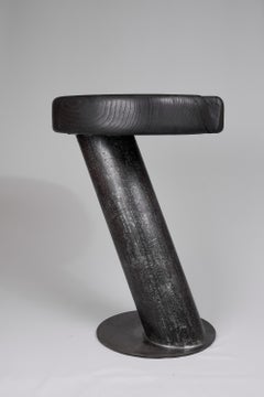 Gebranntes Holz, Hoher Couchtisch, Hoher Tisch, Contemporary Original Design, Schwarz