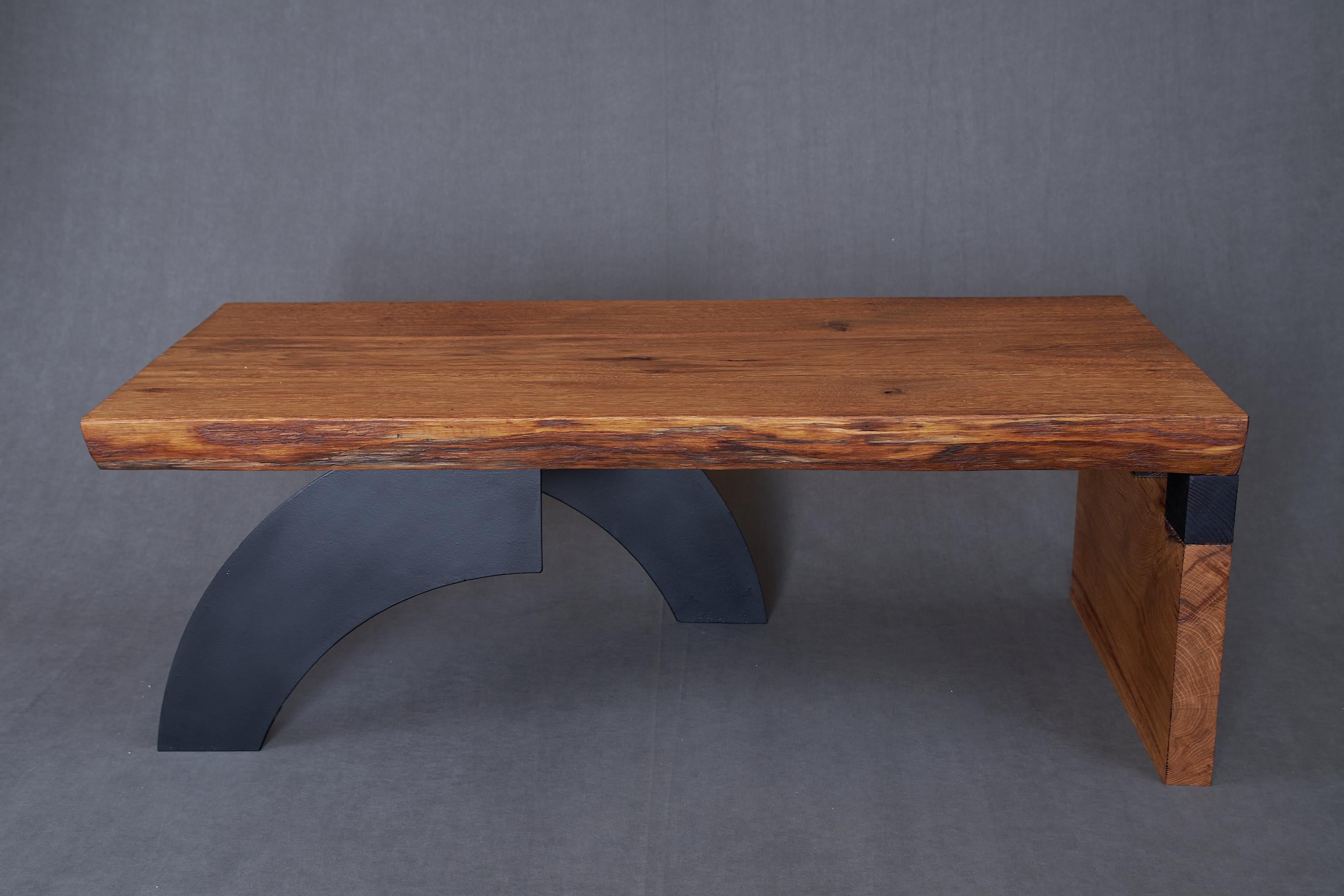 Massive oak Coffee Table, Contemporary Original Design, Logniture For Sale 15