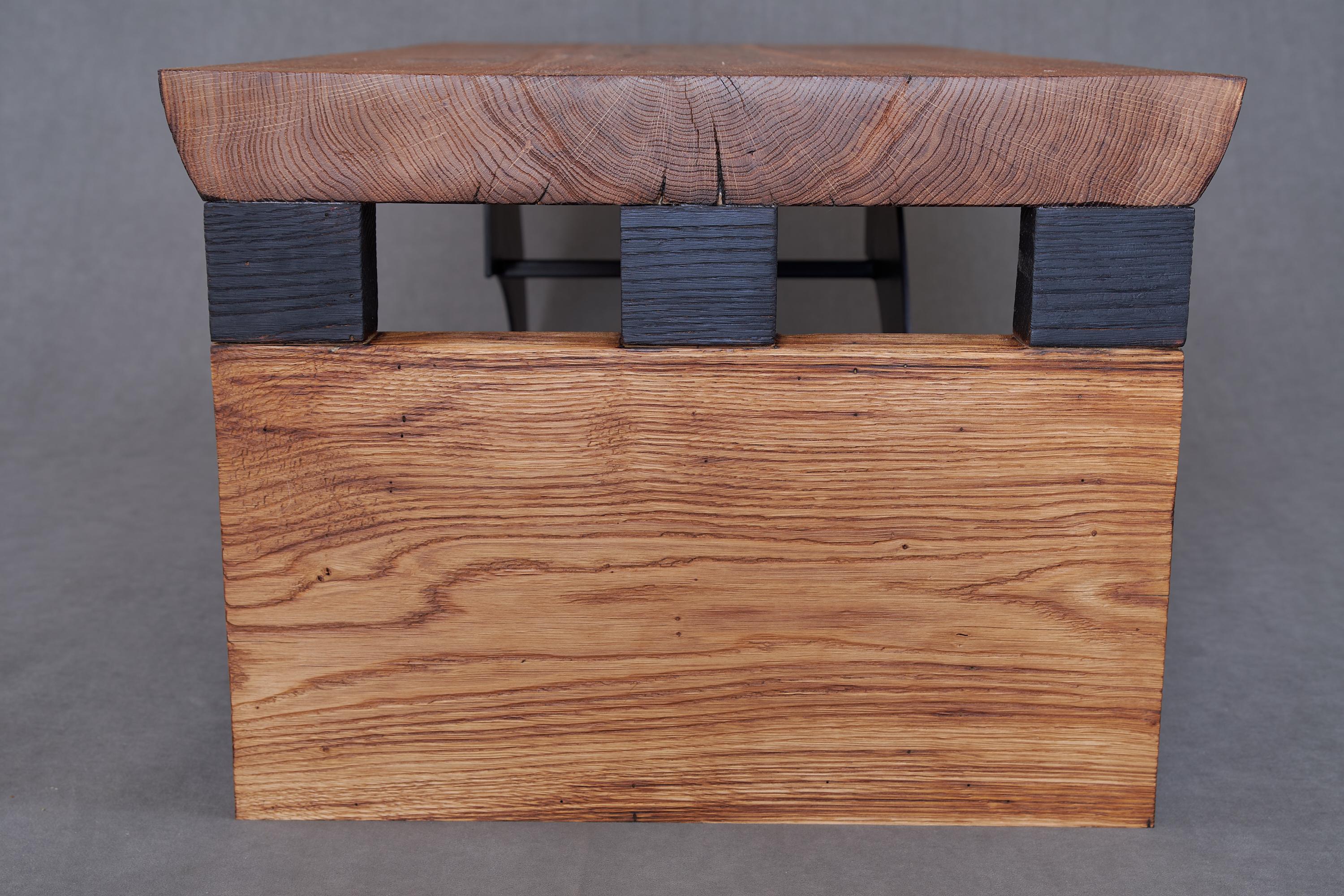 Massive oak Coffee Table, Contemporary Original Design, Logniture For Sale 1