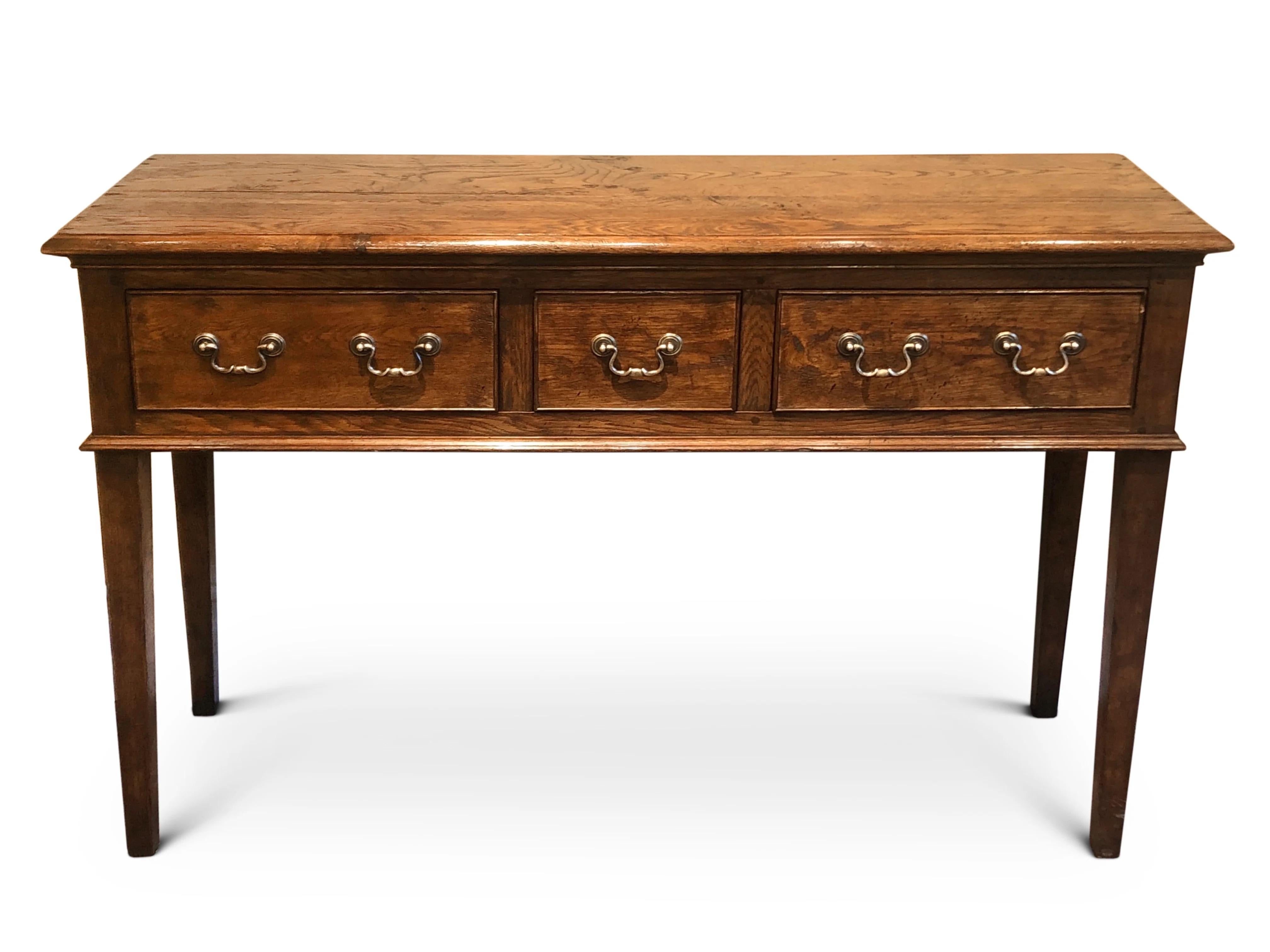 Hand-Crafted Console Table, Dresser Base Oak Semi Rustic. For Sale