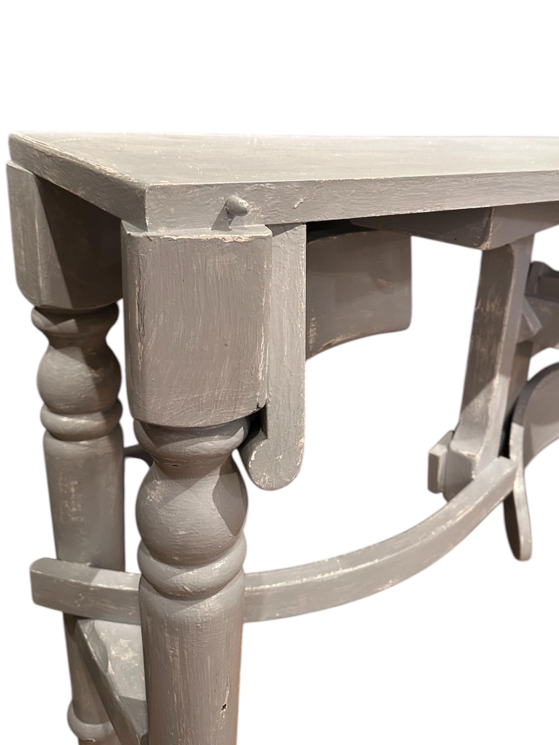 Console Table/Entry Table with Two Drawers, Created From Salvaged Wood Parts In New Condition For Sale In Chicago, IL