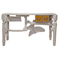 Console Table/Entry Table with Two Drawers, Created From Salvaged Wood Parts