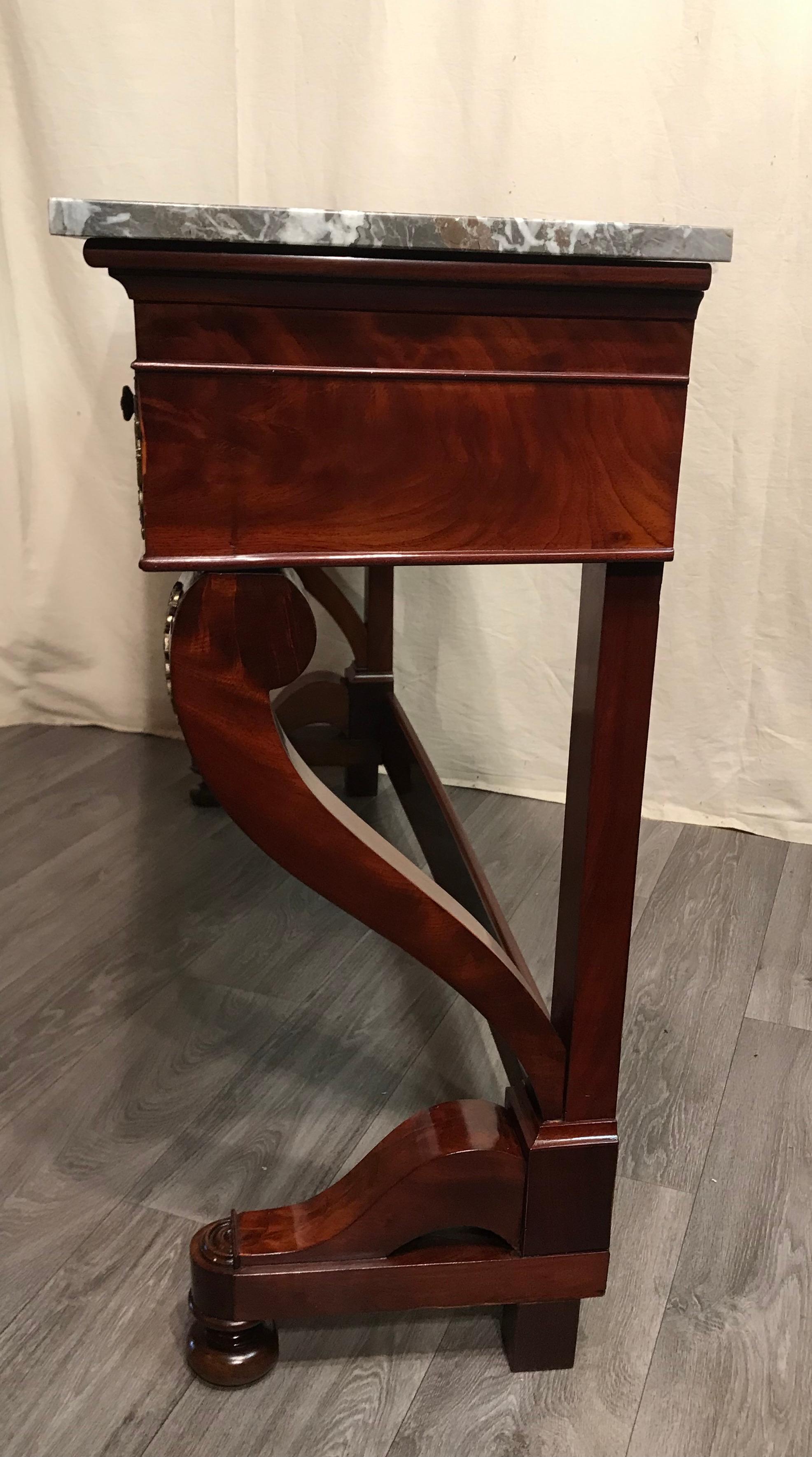 Console Table, France, Restauration Period 1810-20, Mahogany In Good Condition For Sale In Belmont, MA