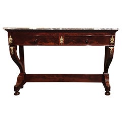 Mesa Consola, Francia, Periodo Restauration 1810-20, Caoba