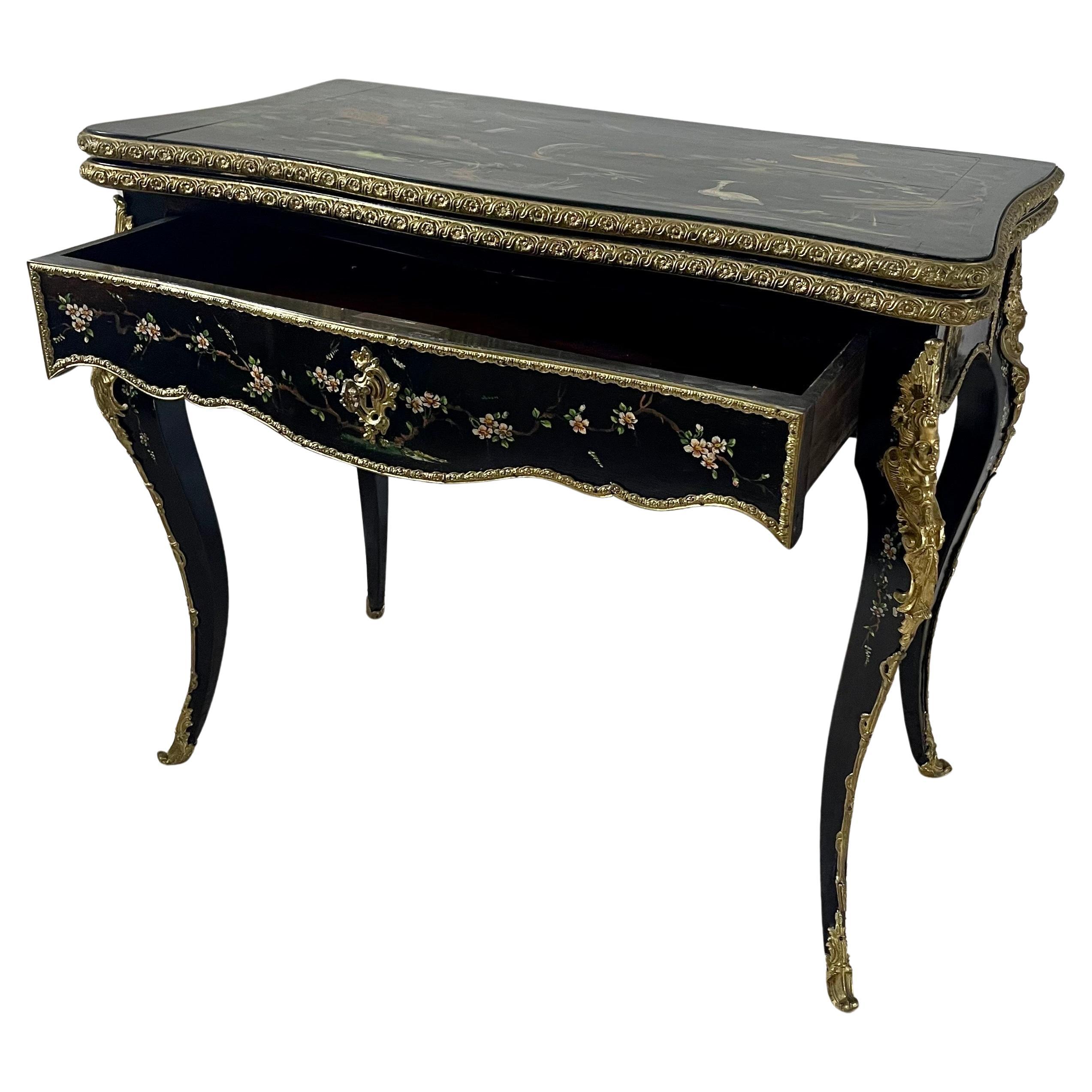 Table console jeu 19ème français Napoléon III 
 en vente 9