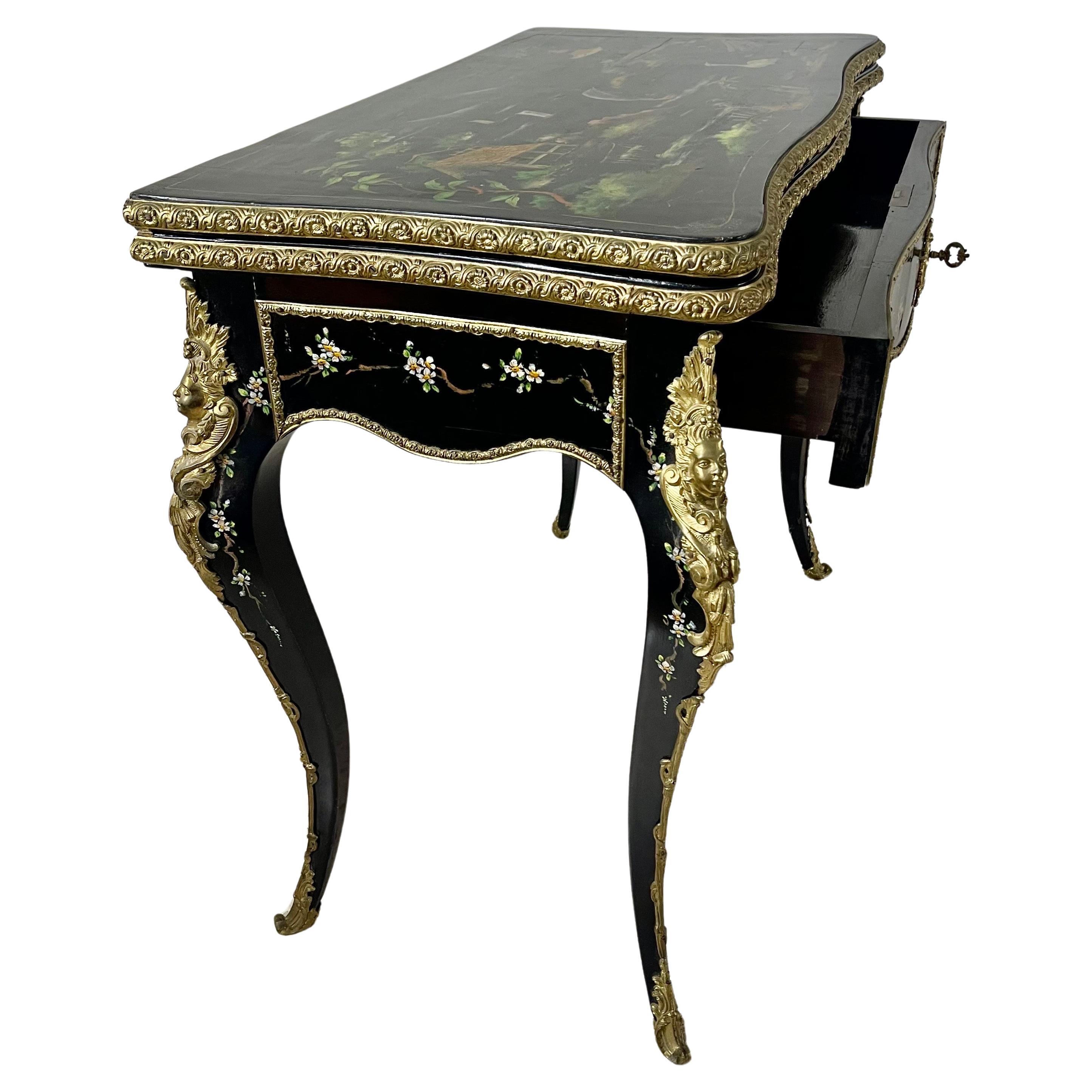 Table console jeu 19ème français Napoléon III 
 en vente 10