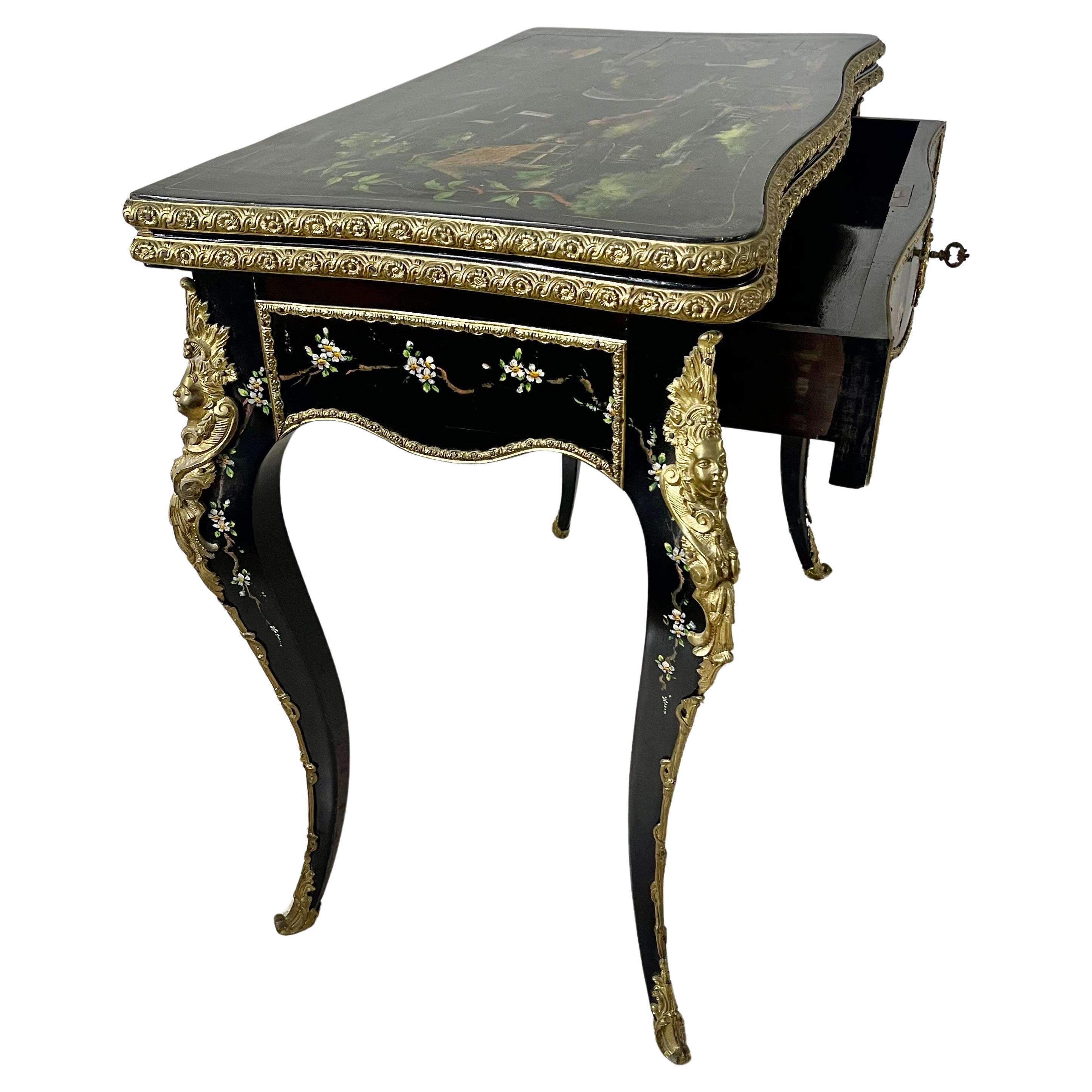 Table console jeu 19ème français Napoléon III en vente 10