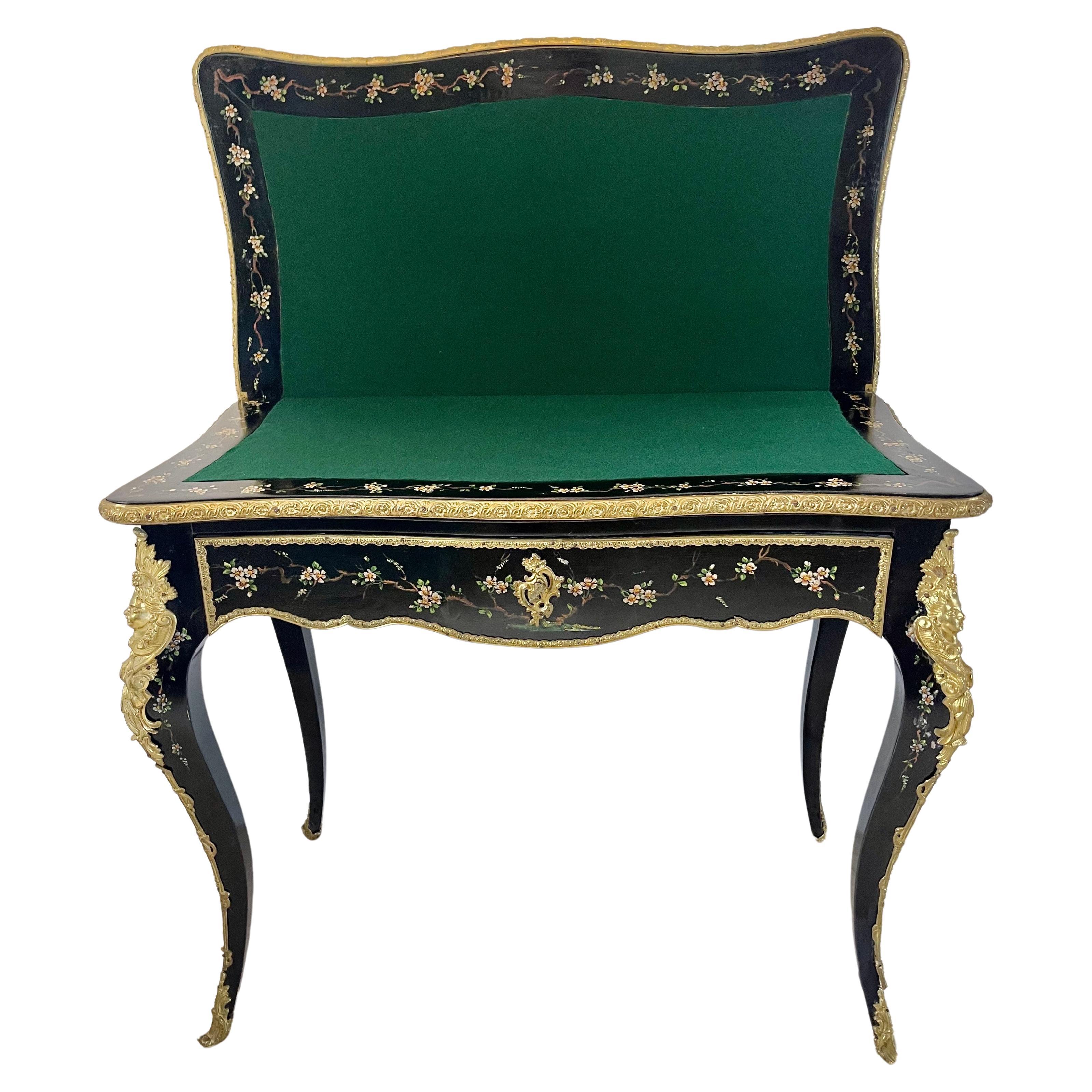 Console Table Game 19th French Napoleon III In Fair Condition For Sale In palm beach, FL