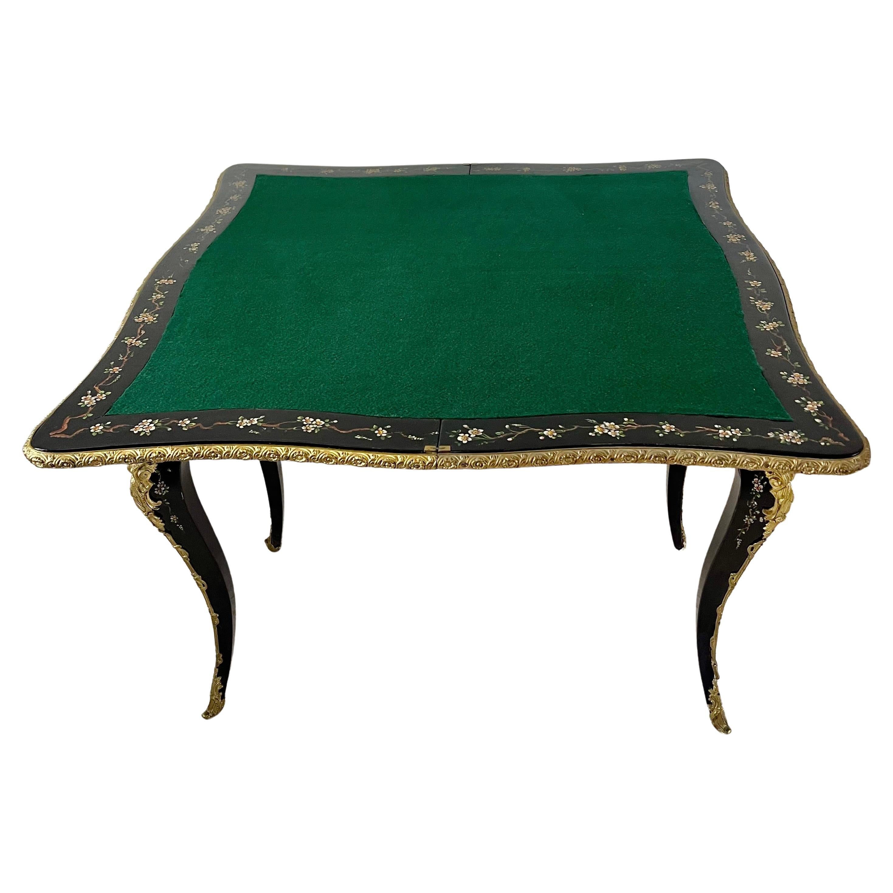 Bronze Console Table Game 19th French Napoleon III For Sale