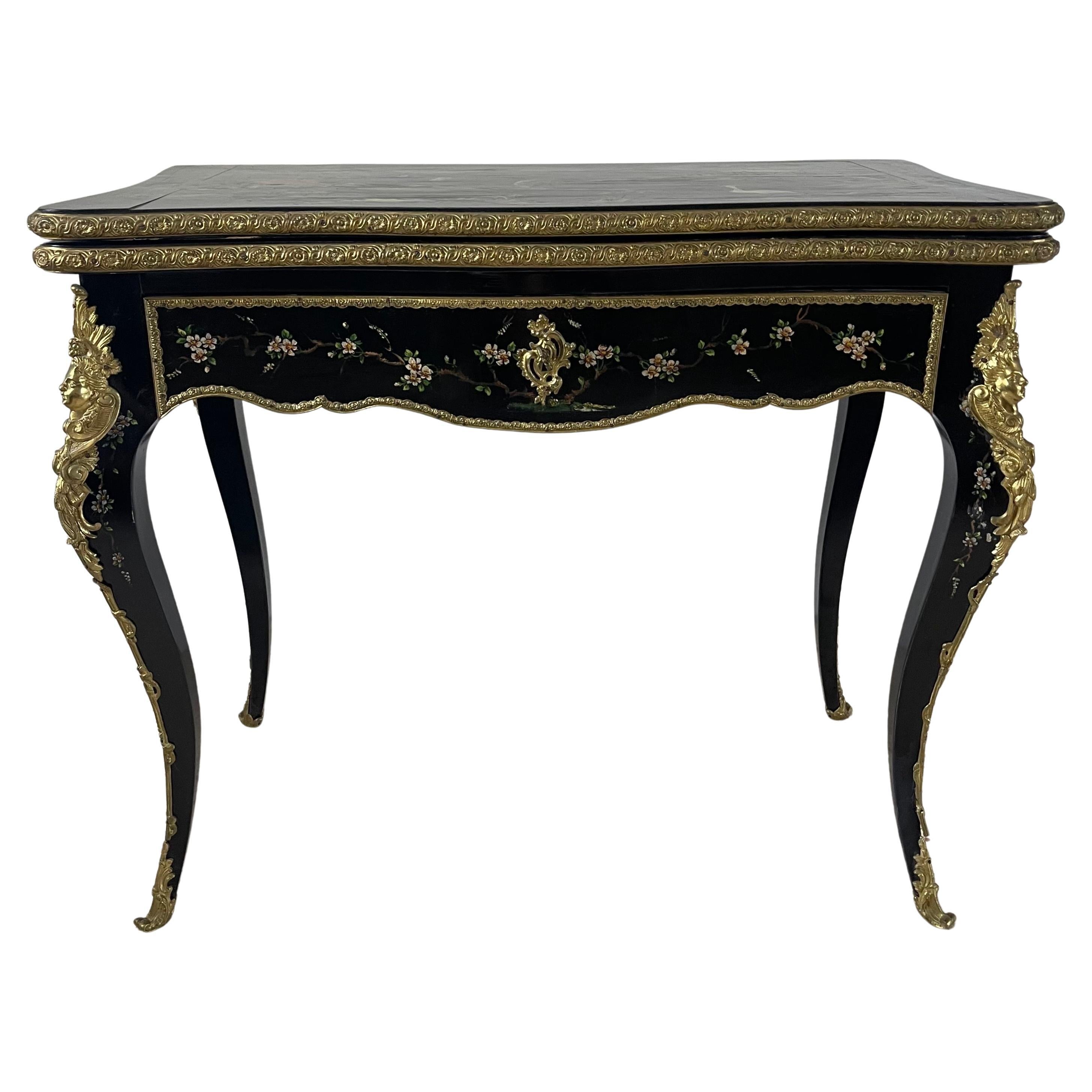 Table console jeu 19ème français Napoléon III 
 en vente
