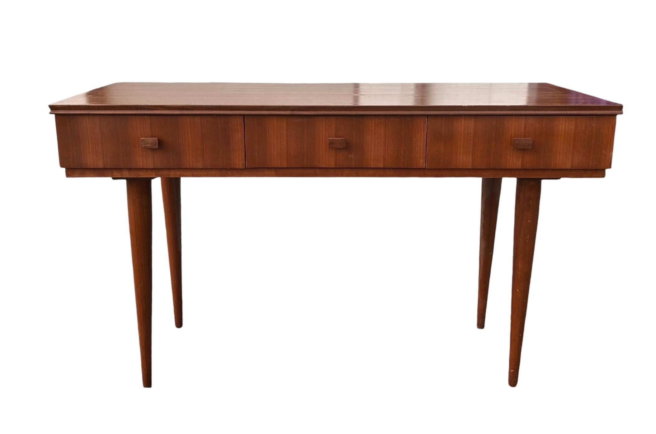 Rare console from the 1950's created in the 1950's by Gaston Poisson 
Three drawers with one opening on a mirror 