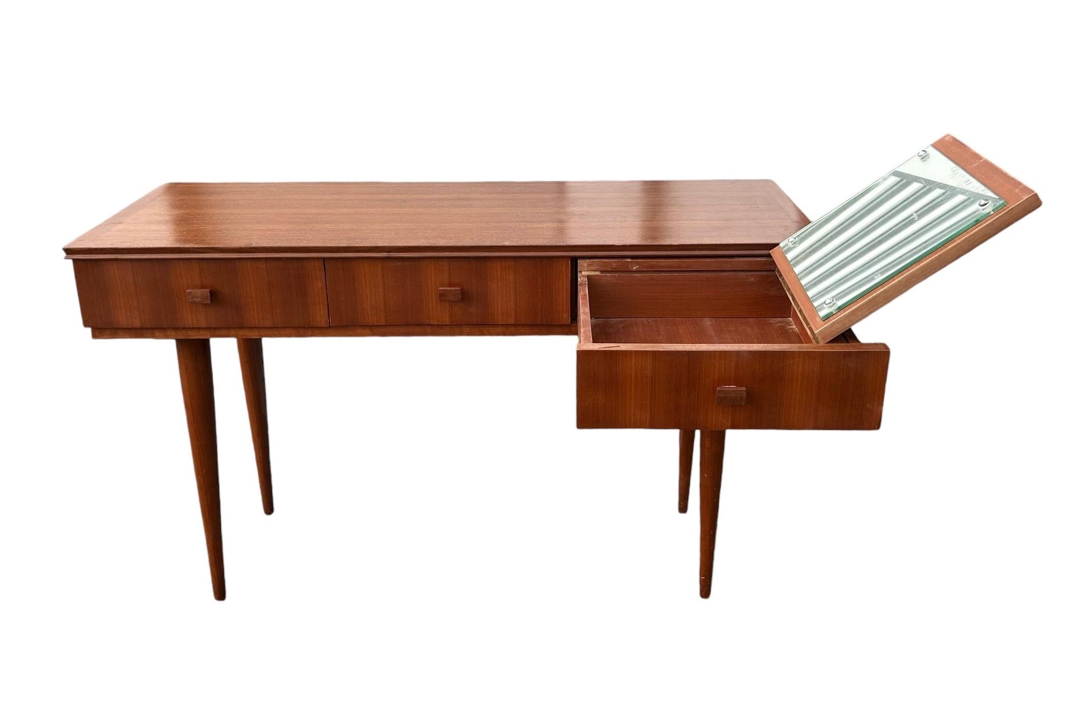 Teak console table Gaston Poisson For Sale