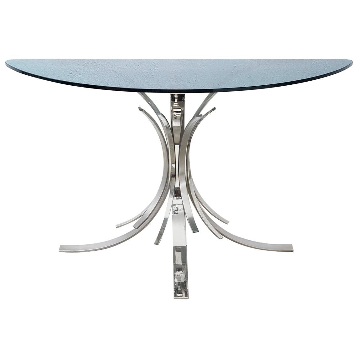  French design stainless steel console "Gerbe" by Maria Pergay, France c.1970