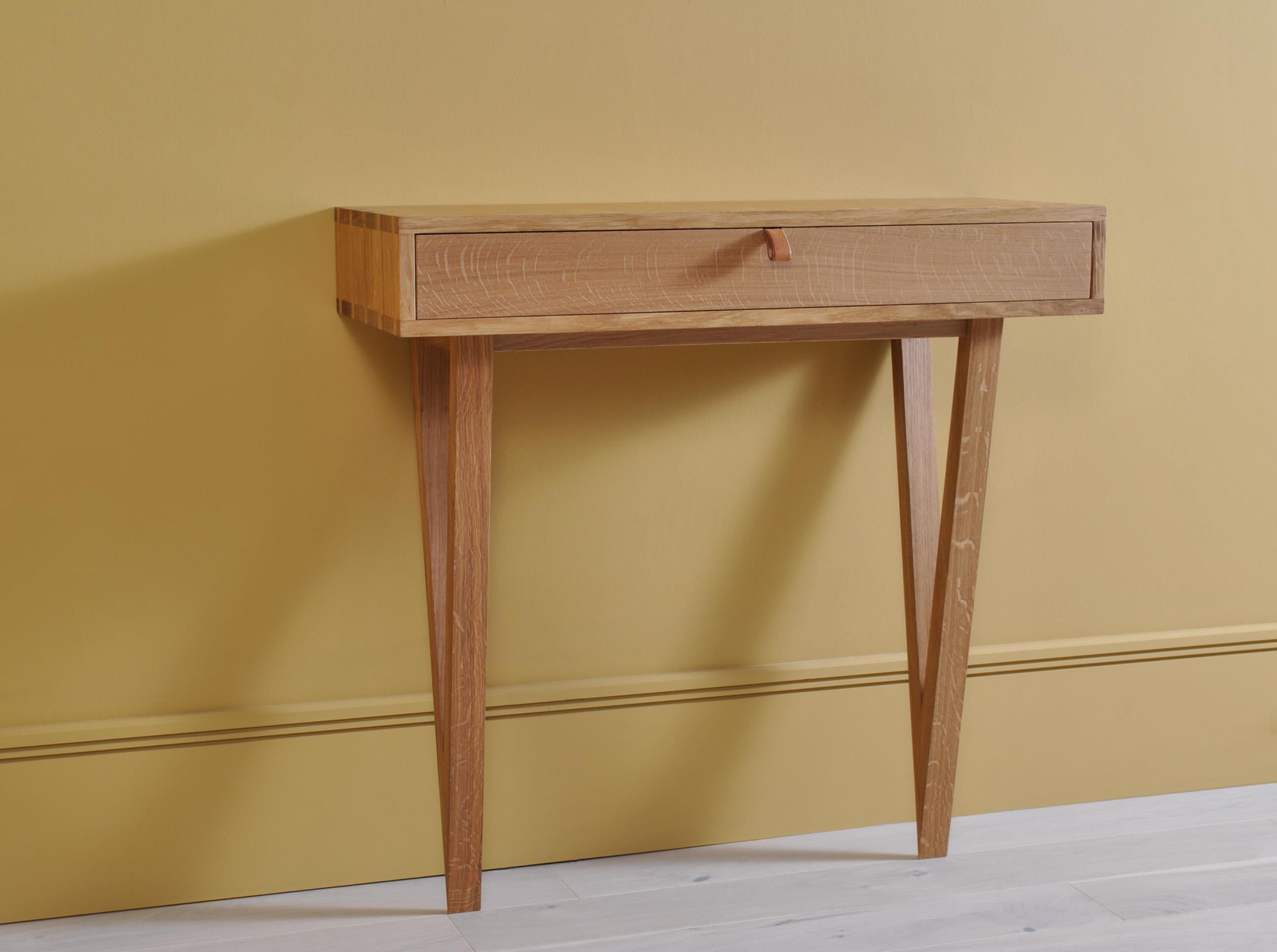 Console Table, Handcrafted English Oak For Sale 1