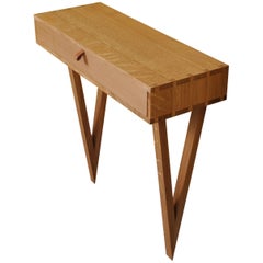 Table console en chêne anglais, fabriquée à la main