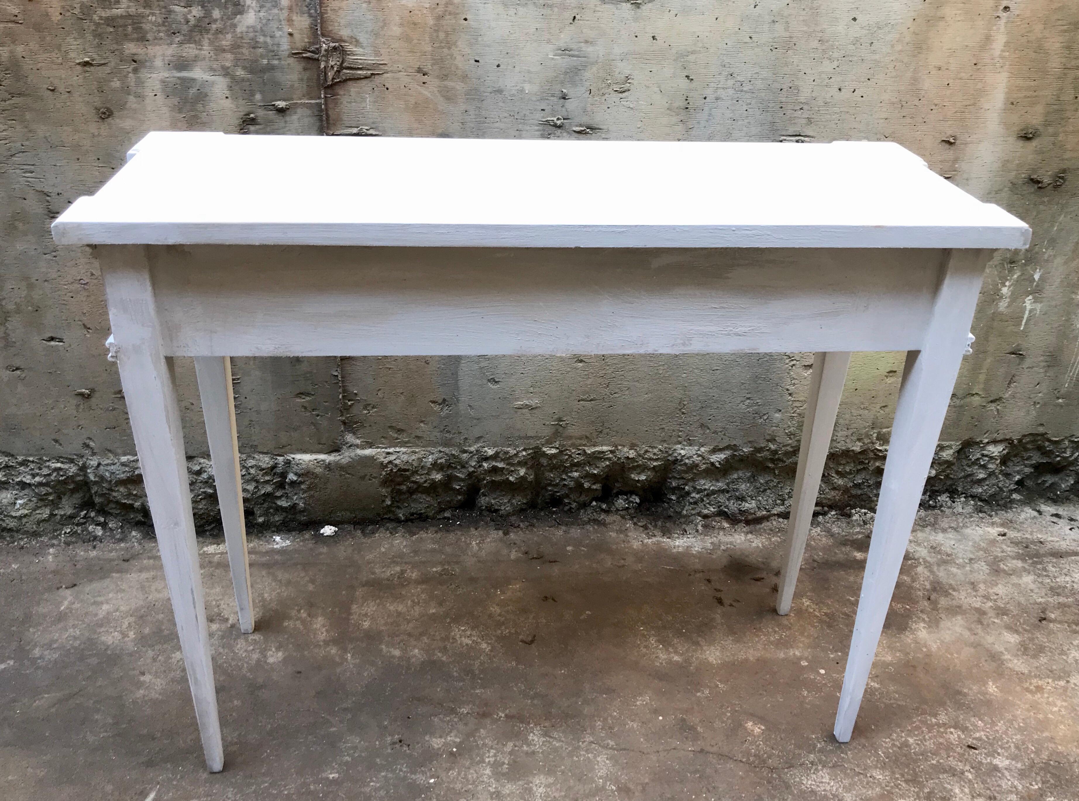 Console Table Having Greek Key Details and Plaster Finish For Sale 3