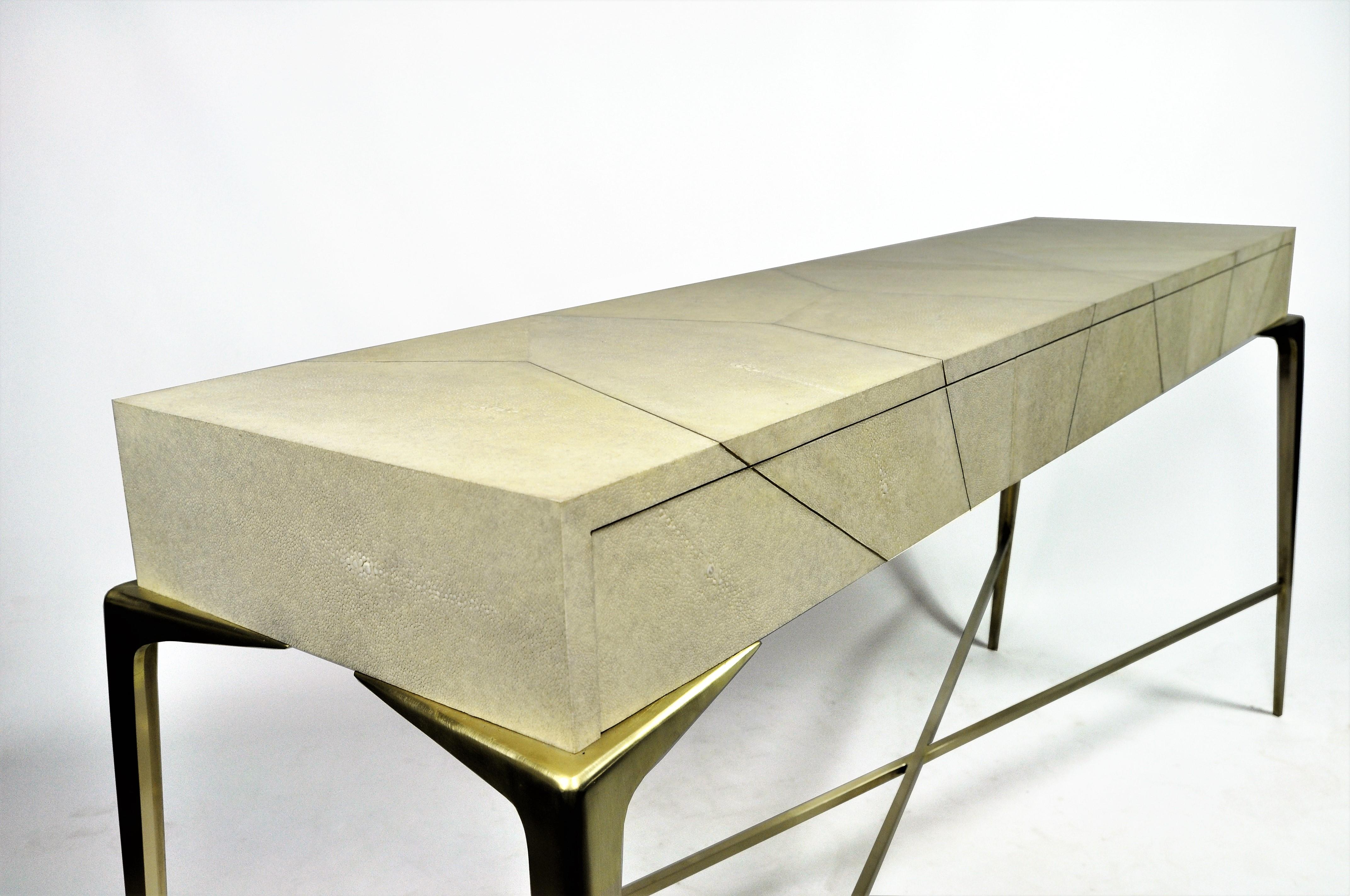 brass console table with drawers