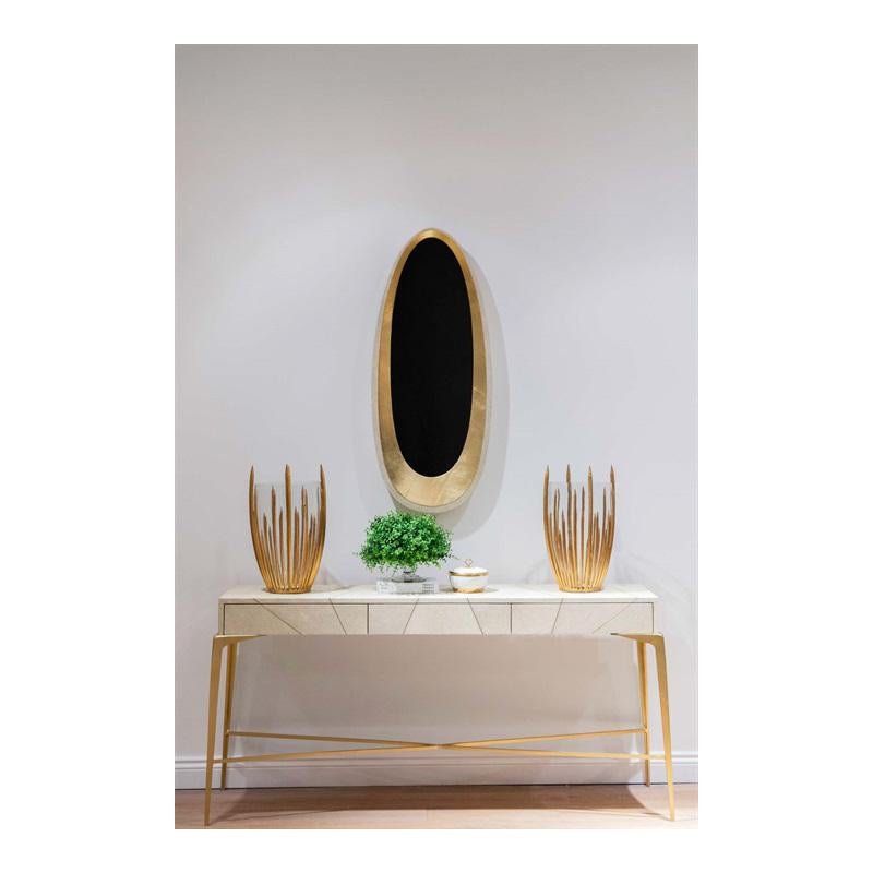 shagreen console table with drawers