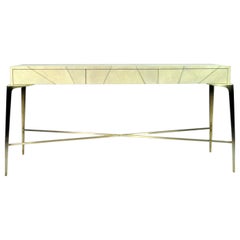 Console Table Hydra '3 Drawers' in Shagreen and Brass by Ginger Brown