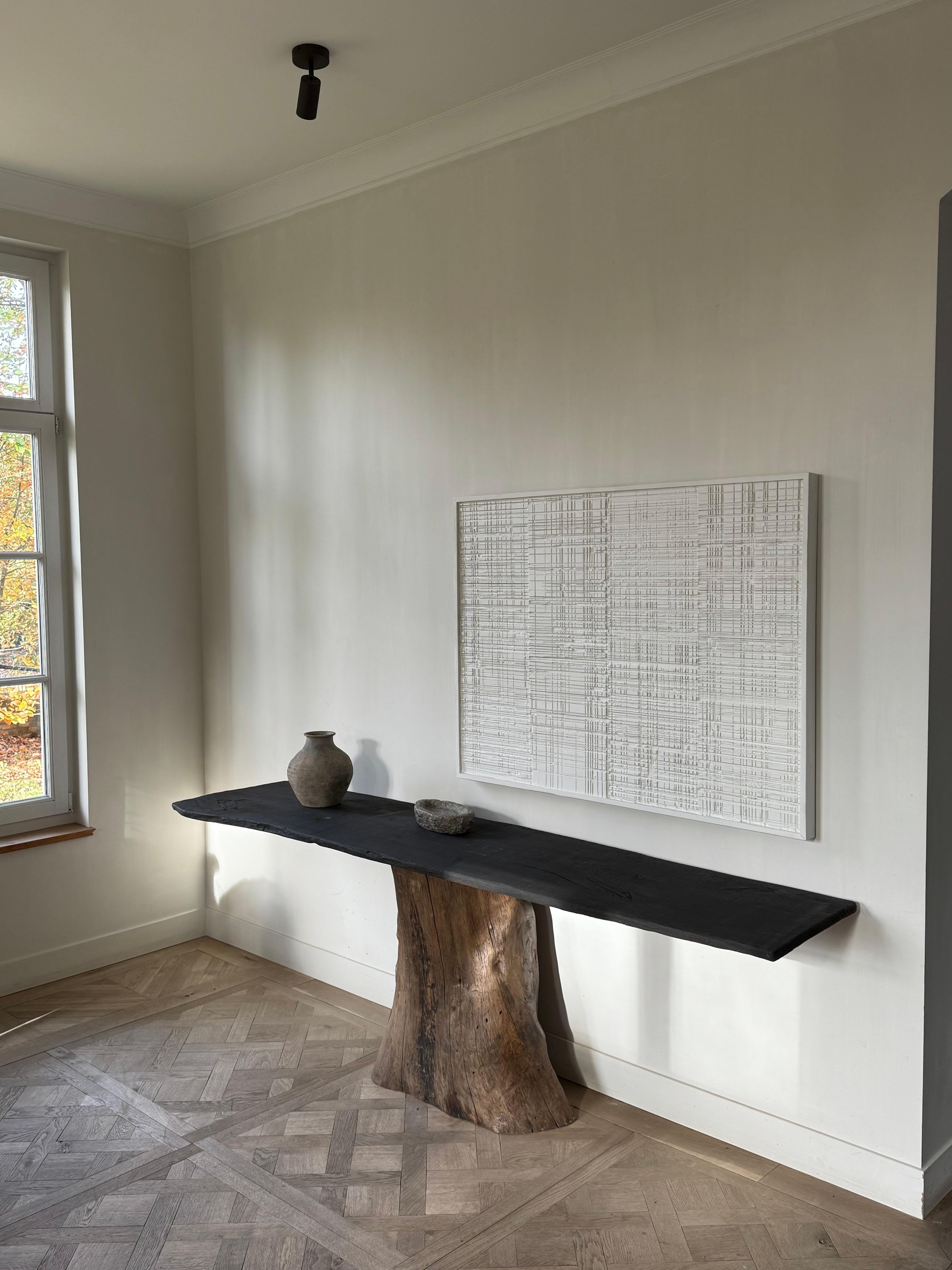 Primitive Console Table in Antique Oak For Sale