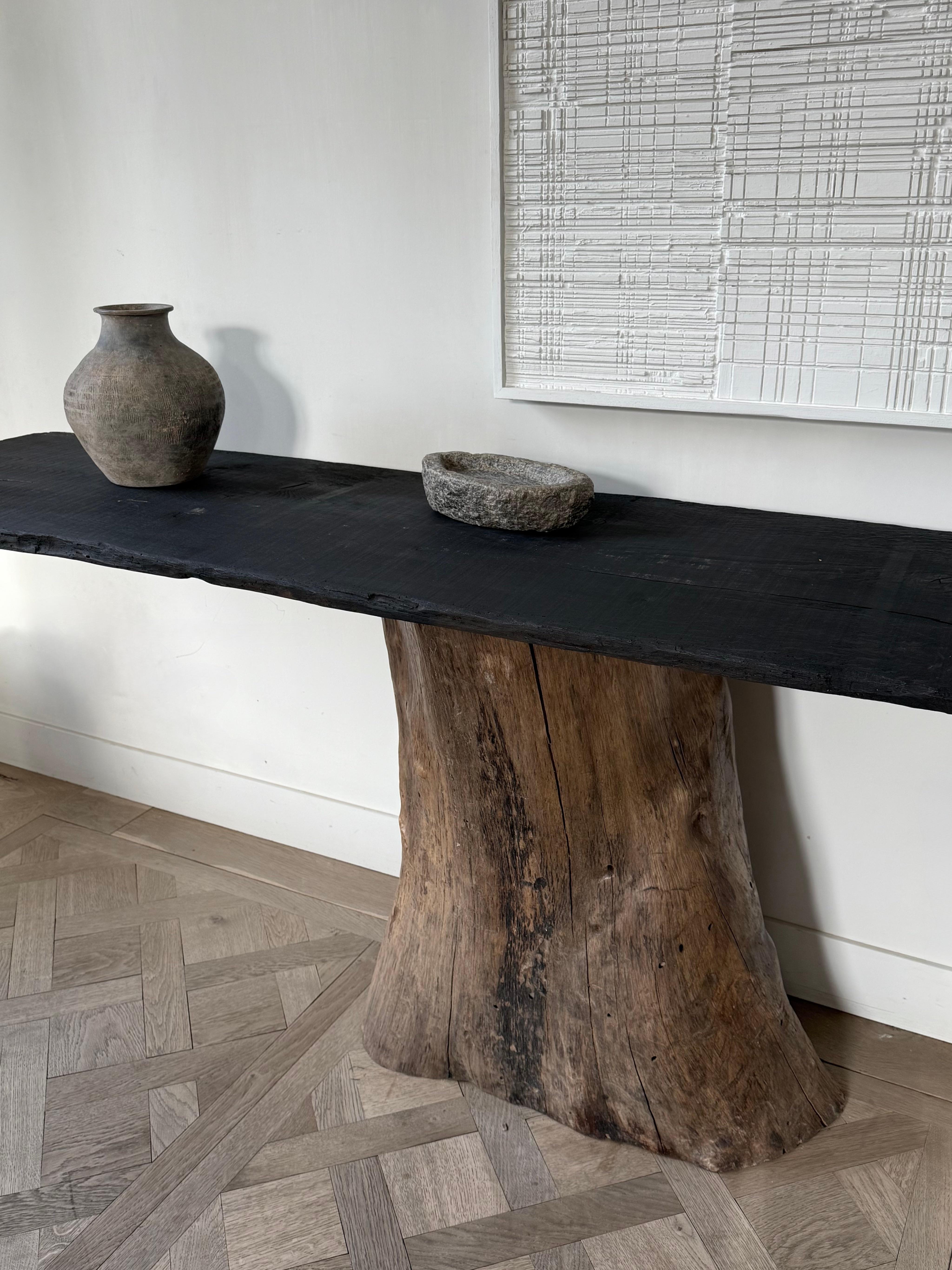 Belgian Console Table in Antique Oak For Sale