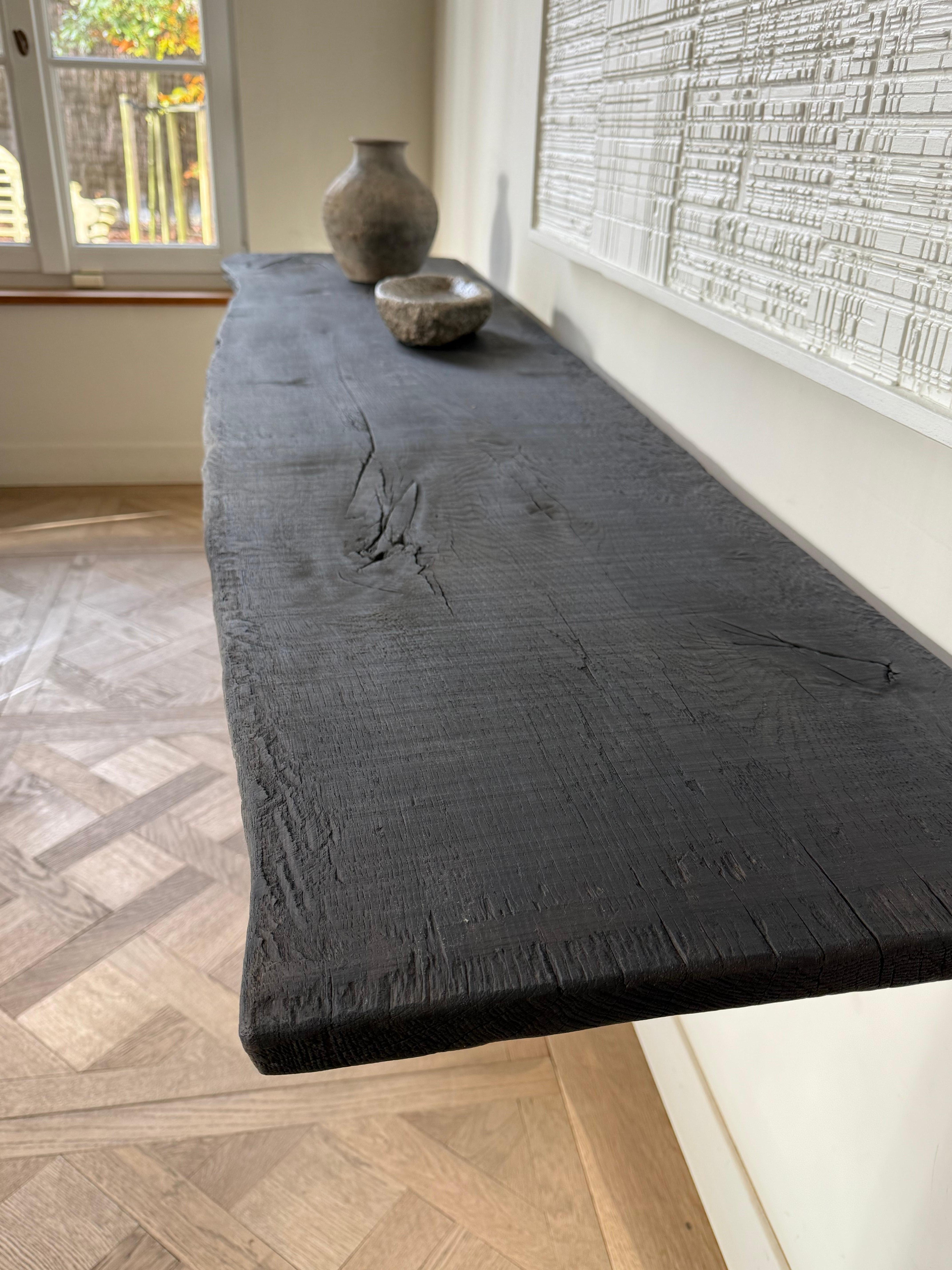 Contemporary Console Table in Antique Oak For Sale