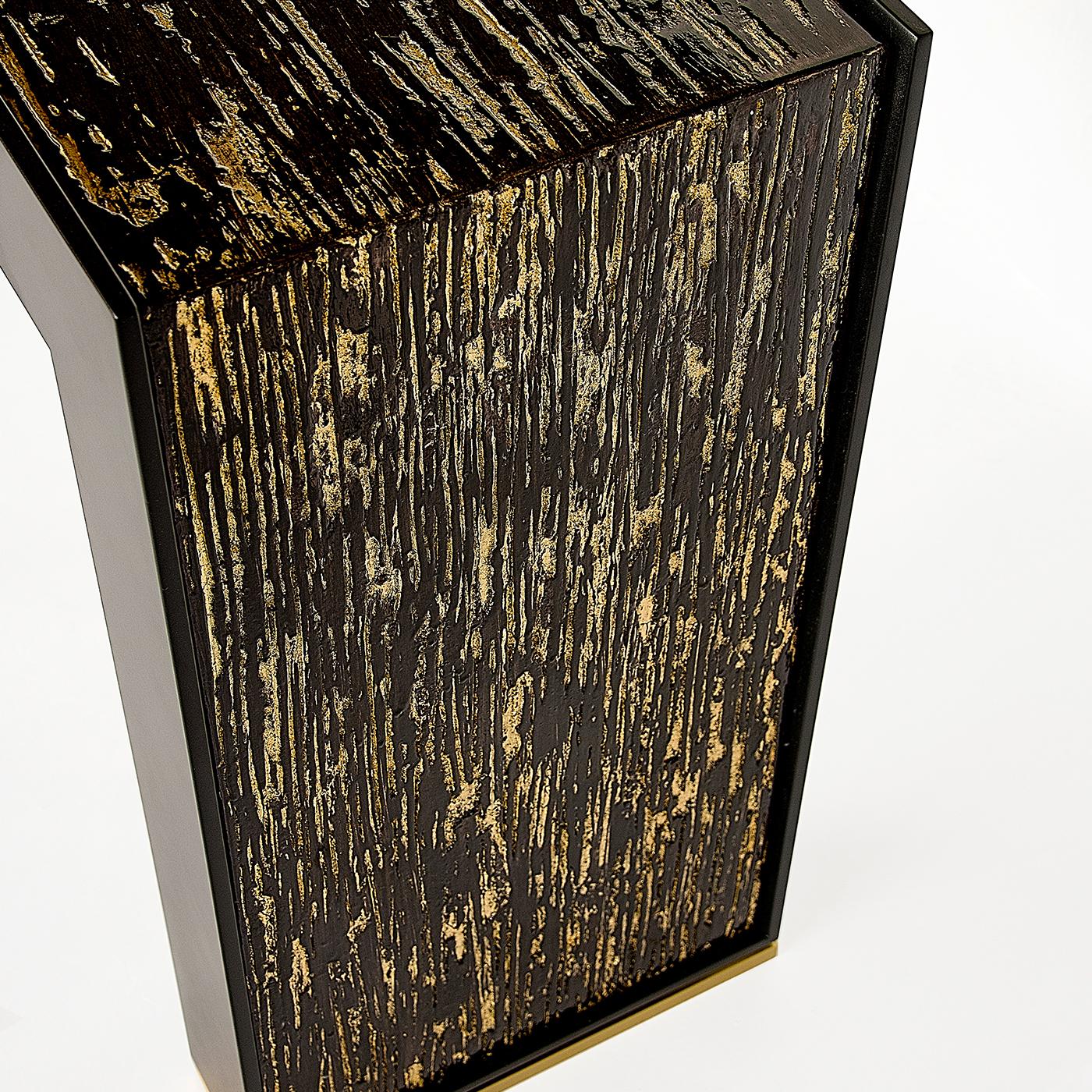 Konsolentisch aus schwarzem und goldenem Holz (Italienisch) im Angebot