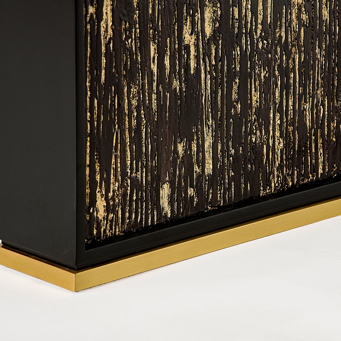 wood and gold console table