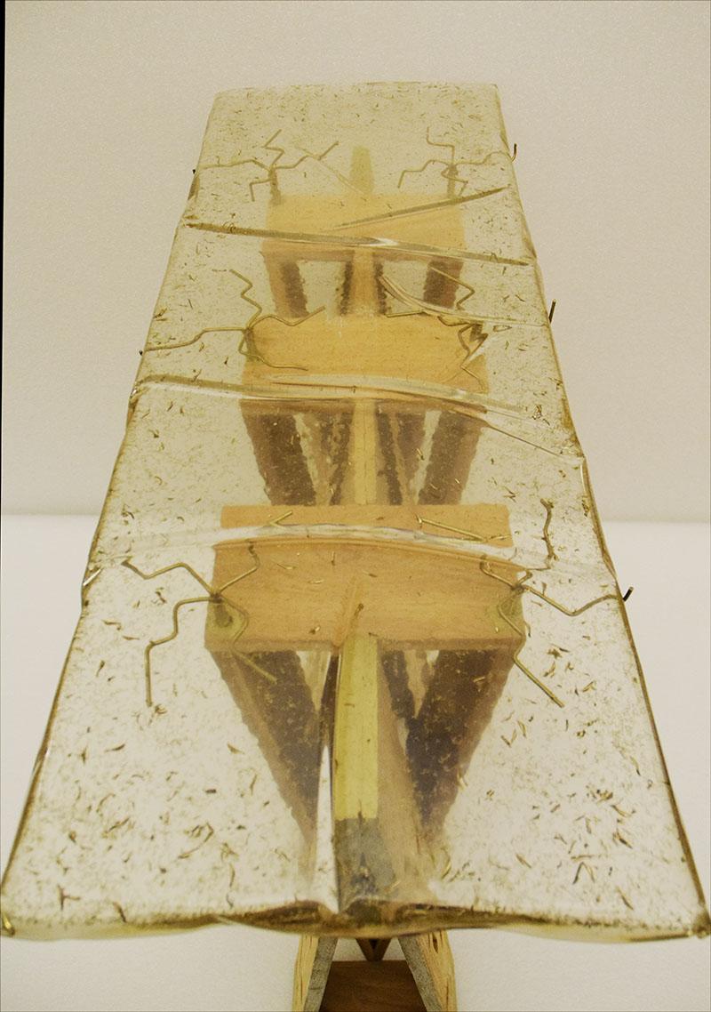 Konsolentisch aus exotischem Holz mit Harzplatte, 1990er-Jahre im Angebot 5