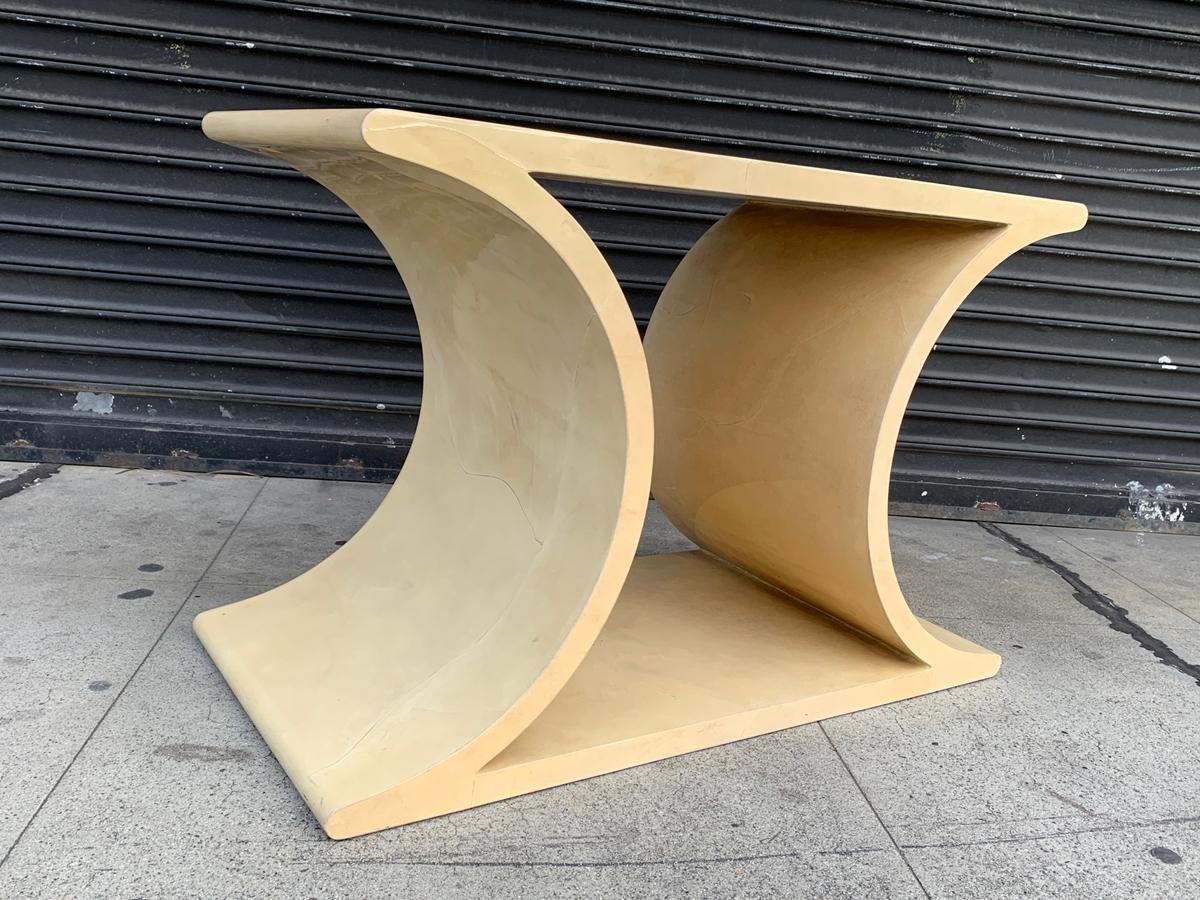 Mid-Century Modern Console Table in Goat Skin by Sally Sirkin Lewis