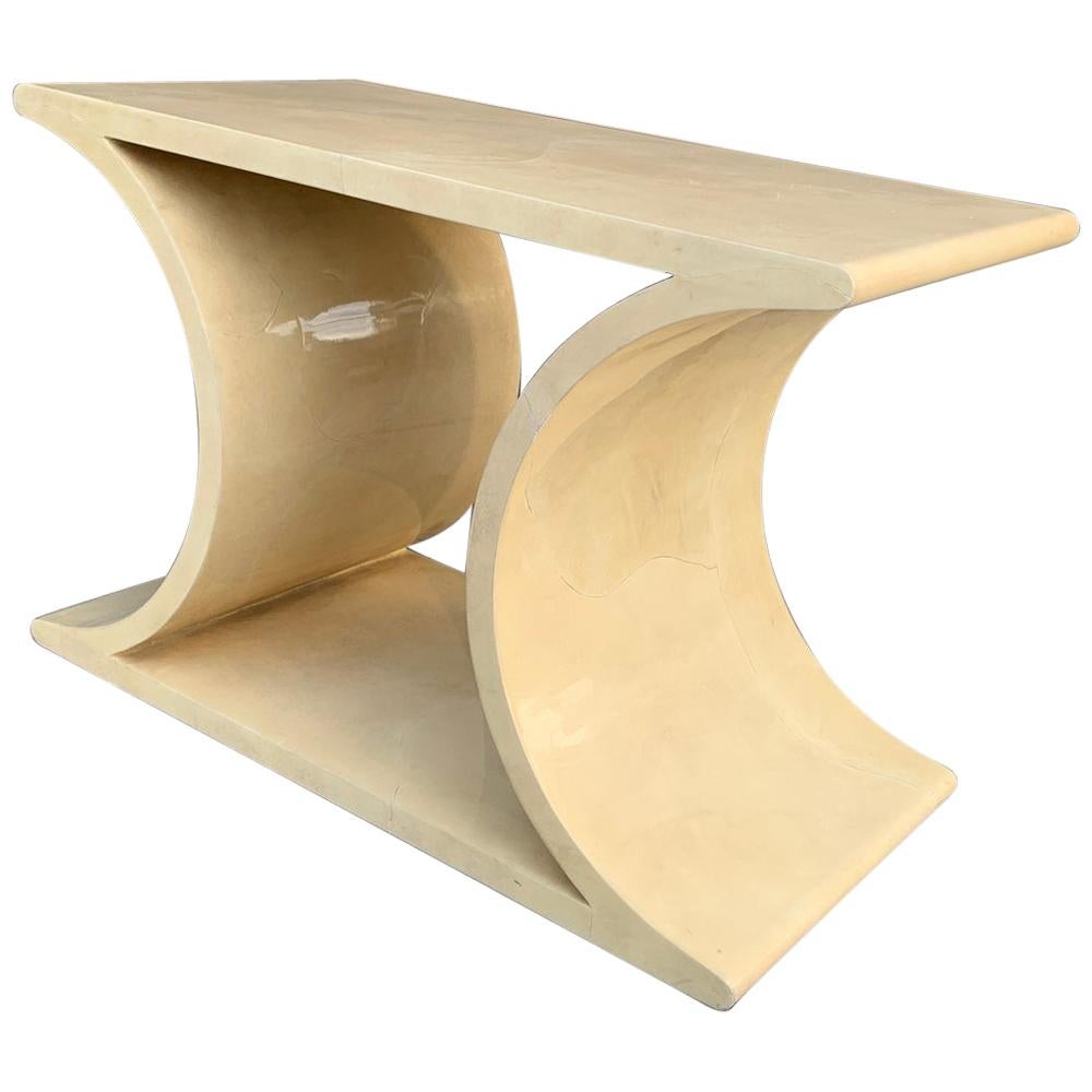 Console Table in Goat Skin by Sally Sirkin Lewis